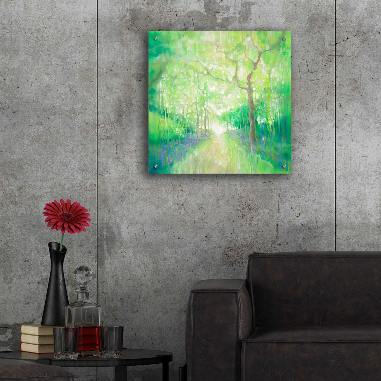 Epic Art 'Green Forest Calling' by Gill Bustamante, Acrylic Glass Wall Art,24x24