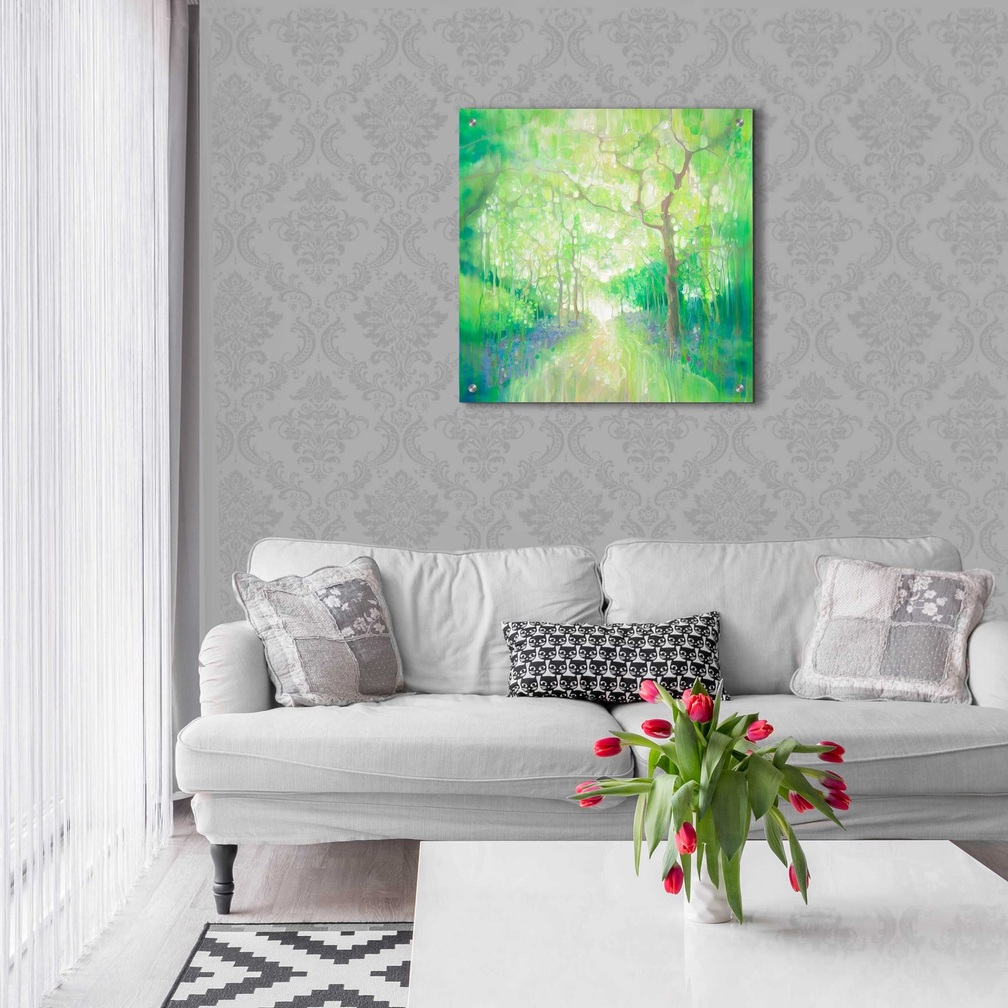 Epic Art 'Green Forest Calling' by Gill Bustamante, Acrylic Glass Wall Art,24x24