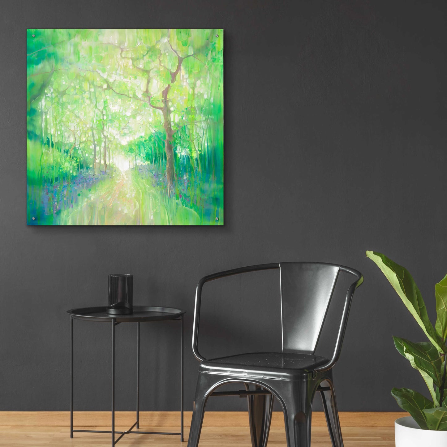 Epic Art 'Green Forest Calling' by Gill Bustamante, Acrylic Glass Wall Art,36x36