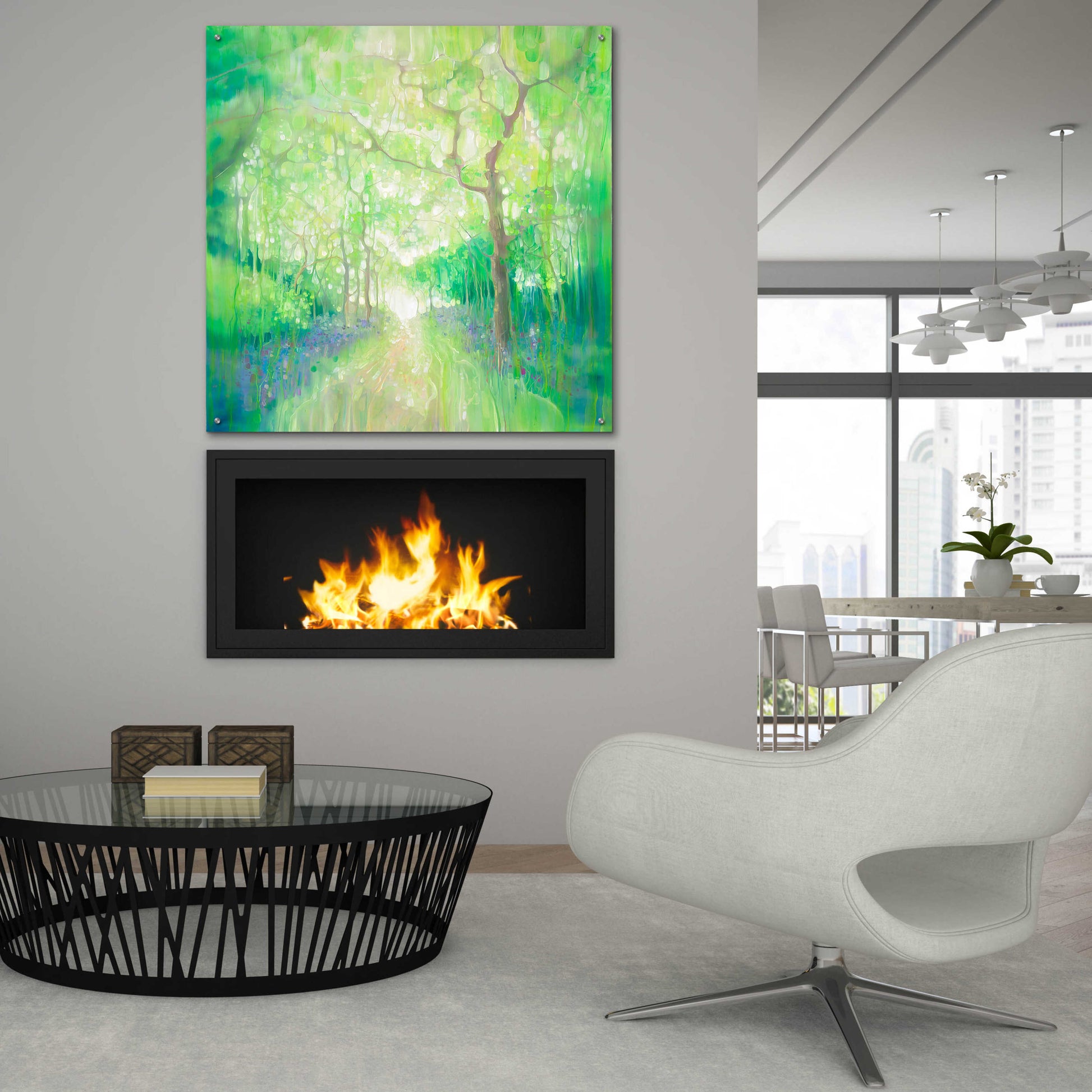 Epic Art 'Green Forest Calling' by Gill Bustamante, Acrylic Glass Wall Art,36x36