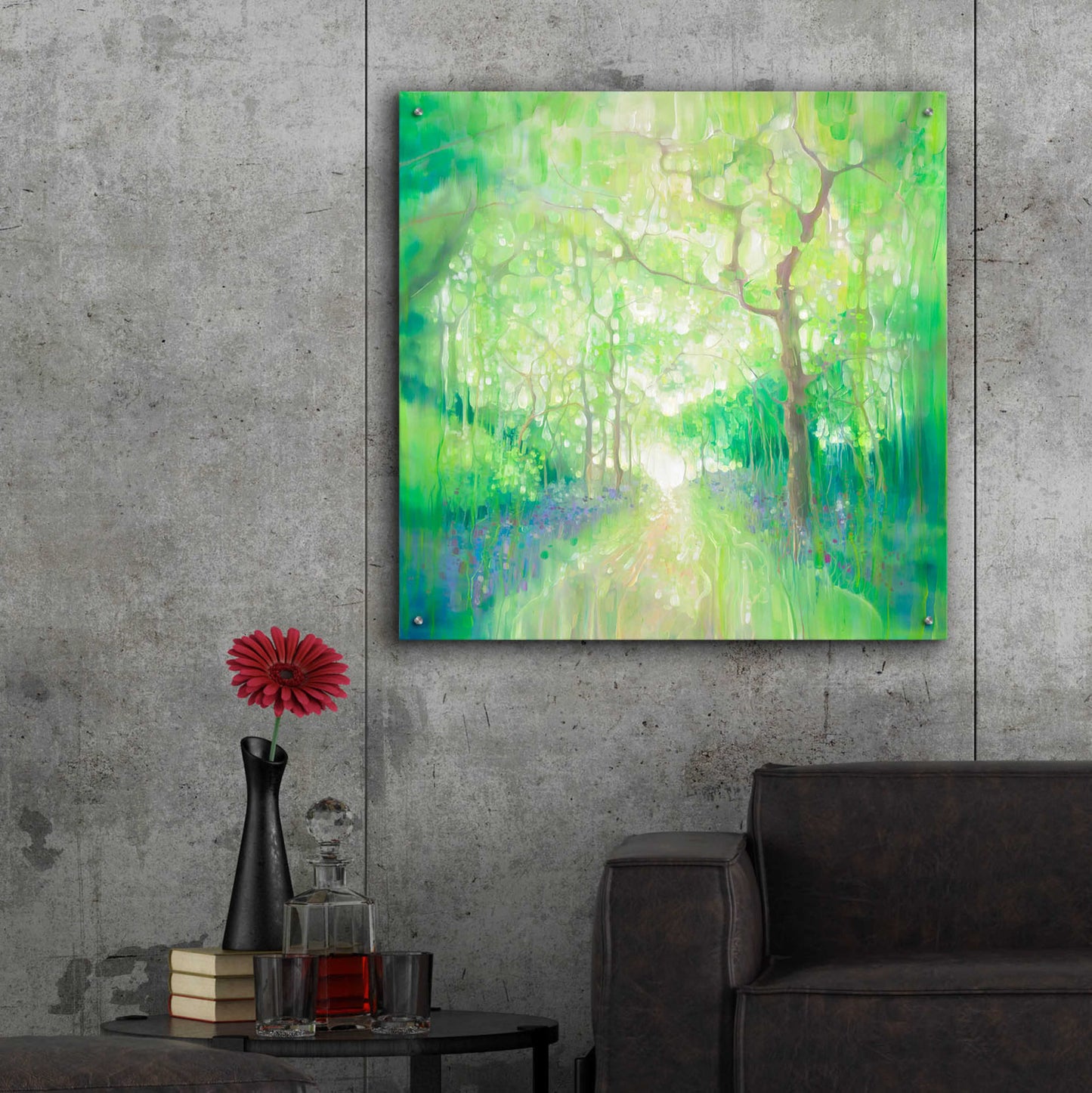 Epic Art 'Green Forest Calling' by Gill Bustamante, Acrylic Glass Wall Art,36x36