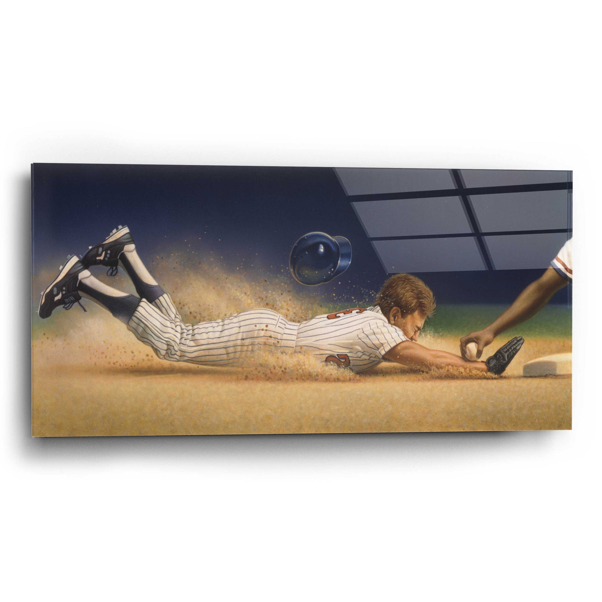 Epic Art 'Baseball Player' by Dan Craig, Acrylic Glass Wall Art,24x12