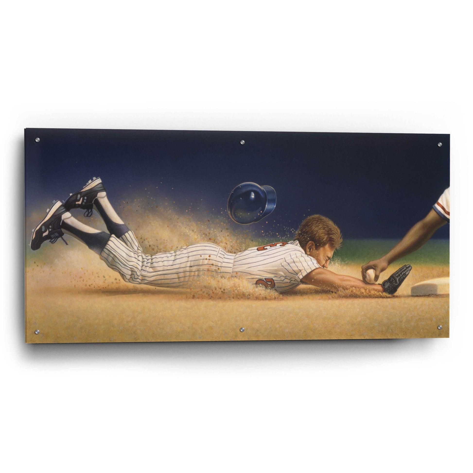 Epic Art 'Baseball Player' by Dan Craig, Acrylic Glass Wall Art,48x24