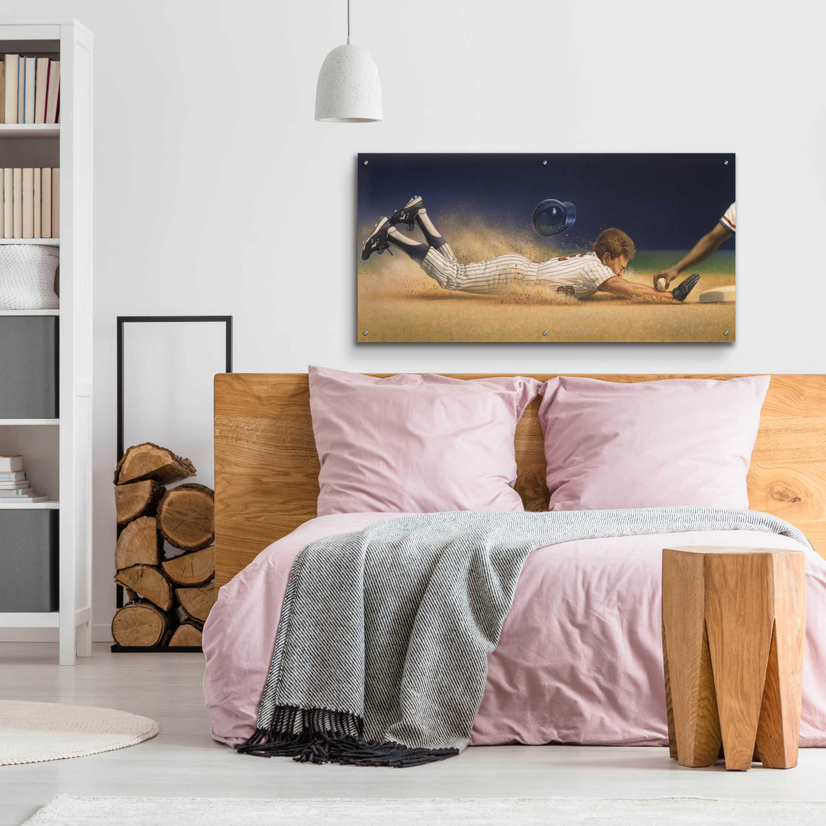 Epic Art 'Baseball Player' by Dan Craig, Acrylic Glass Wall Art,48x24