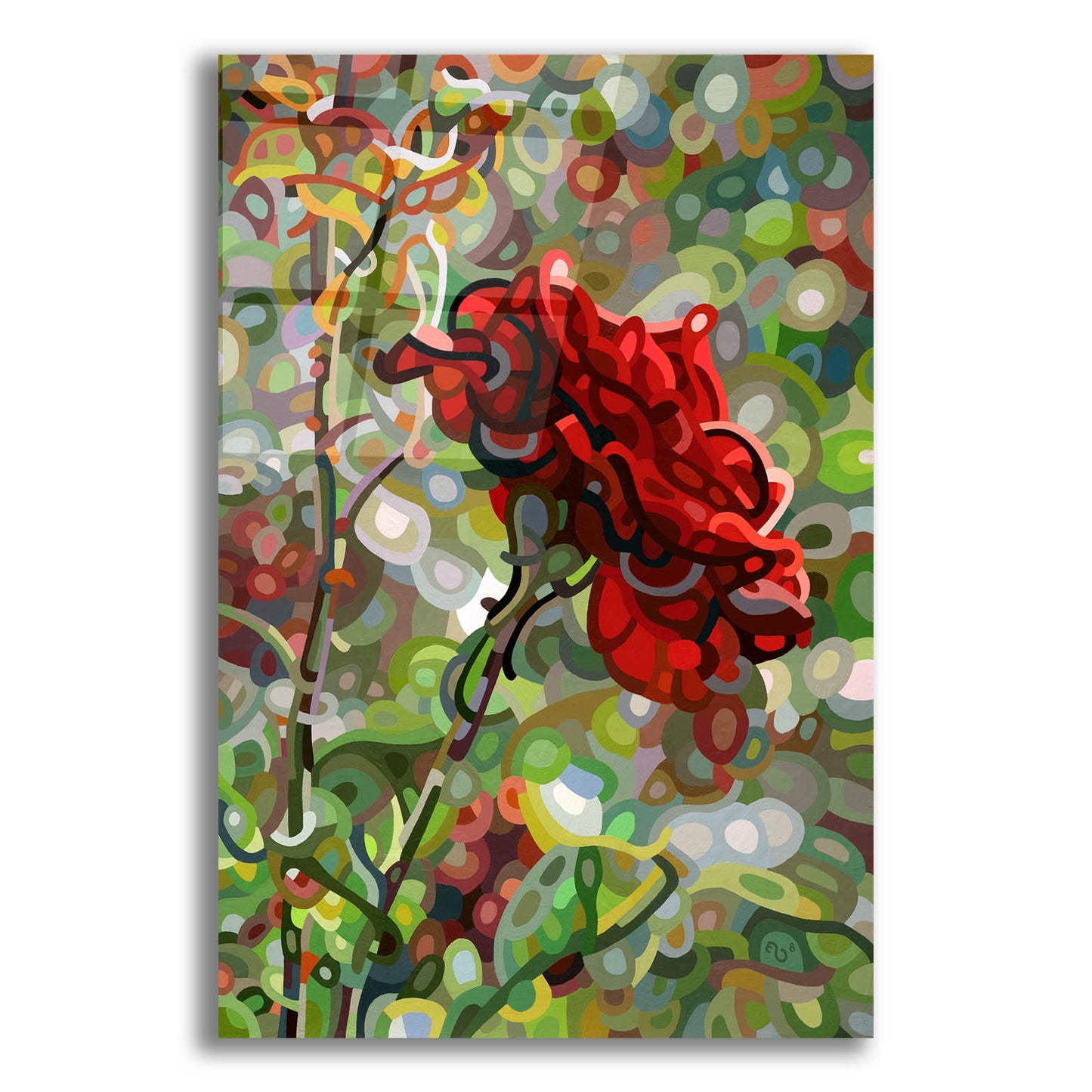 Epic Art 'Last Rose Of Summer' by Mandy Budan, Acrylic Glass Wall Art,12x16