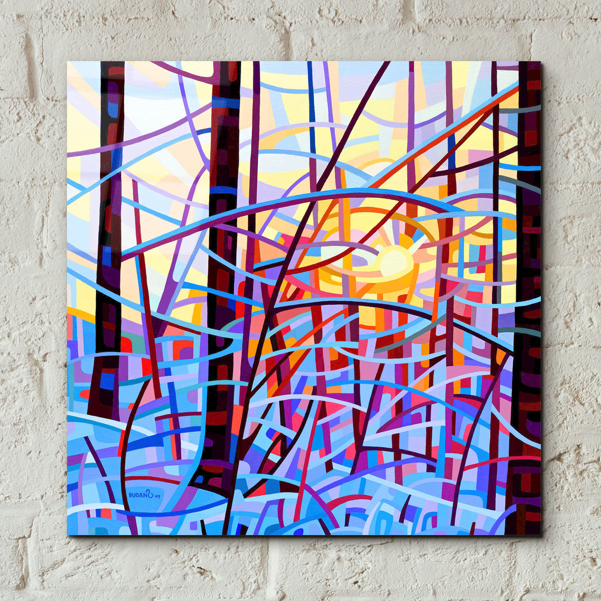 Epic Art 'Sunrise' by Mandy Budan, Acrylic Glass Wall Art,12x12