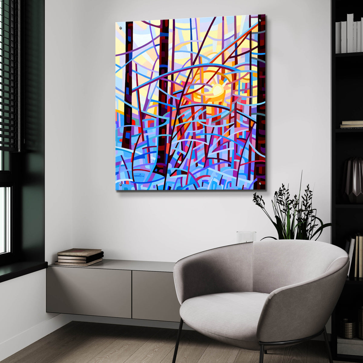 Epic Art 'Sunrise' by Mandy Budan, Acrylic Glass Wall Art,36x36