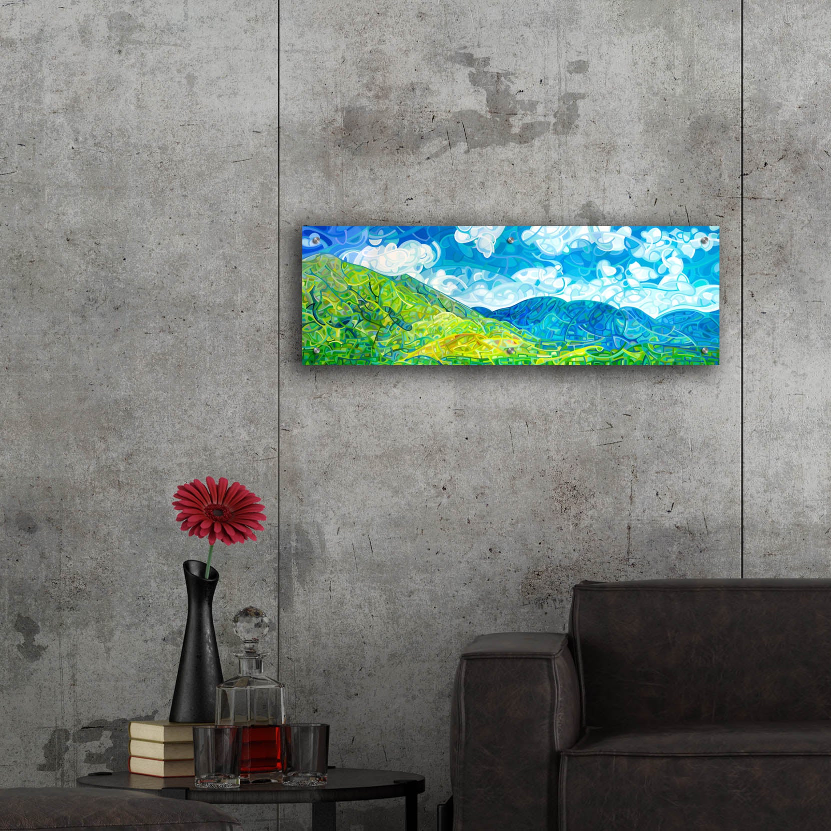 Epic Art 'Emerald Moments' by Mandy Budan, Acrylic Glass Wall Art,36x12