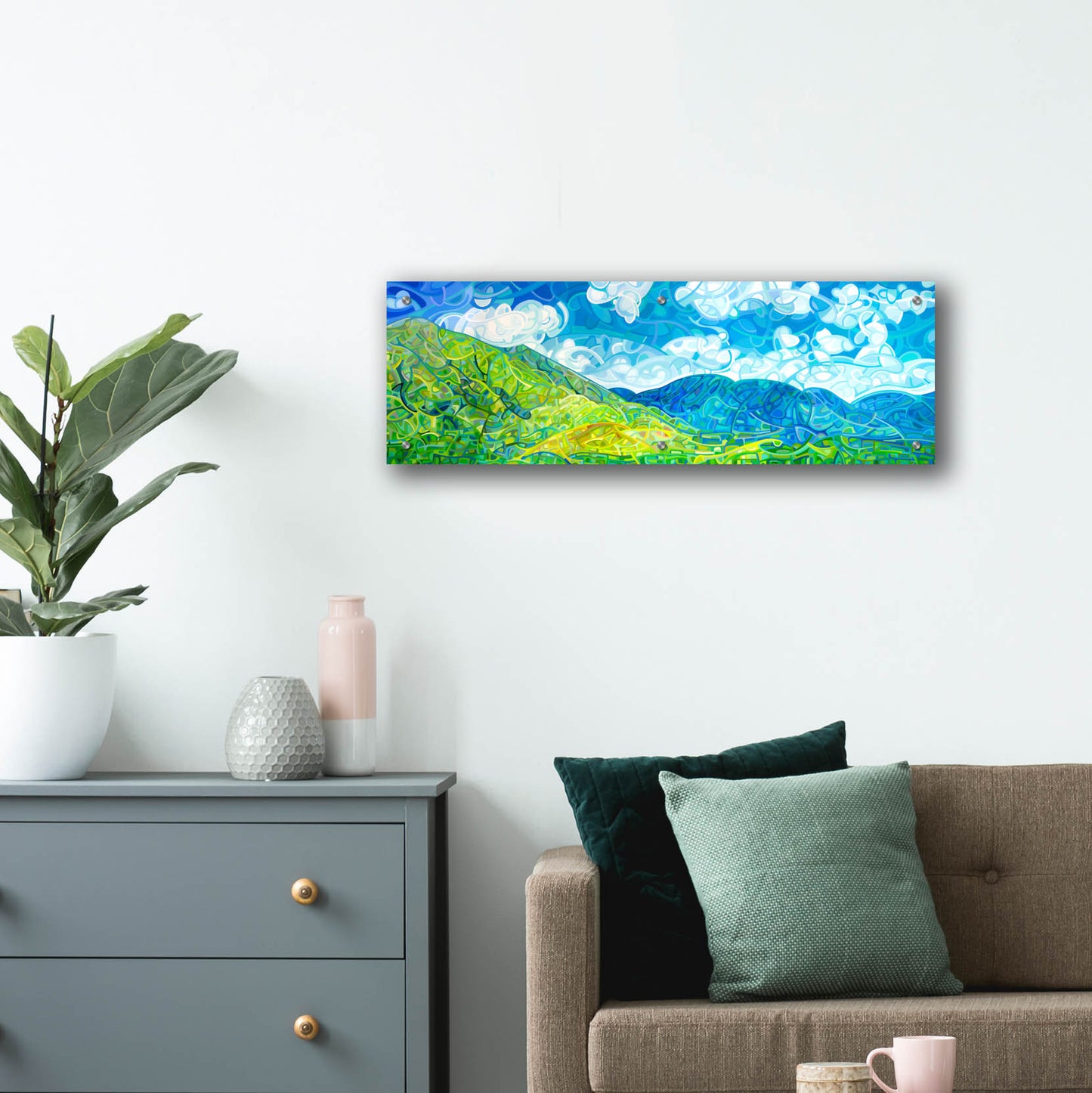 Epic Art 'Emerald Moments' by Mandy Budan, Acrylic Glass Wall Art,36x12