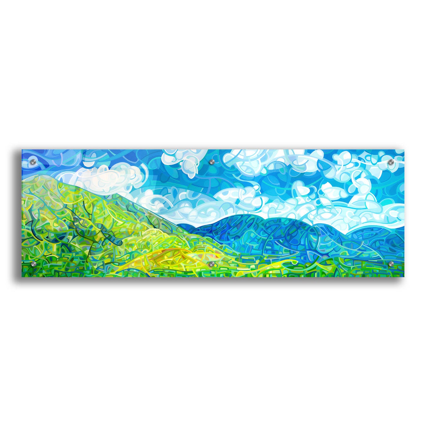 Epic Art 'Emerald Moments' by Mandy Budan, Acrylic Glass Wall Art,36x12