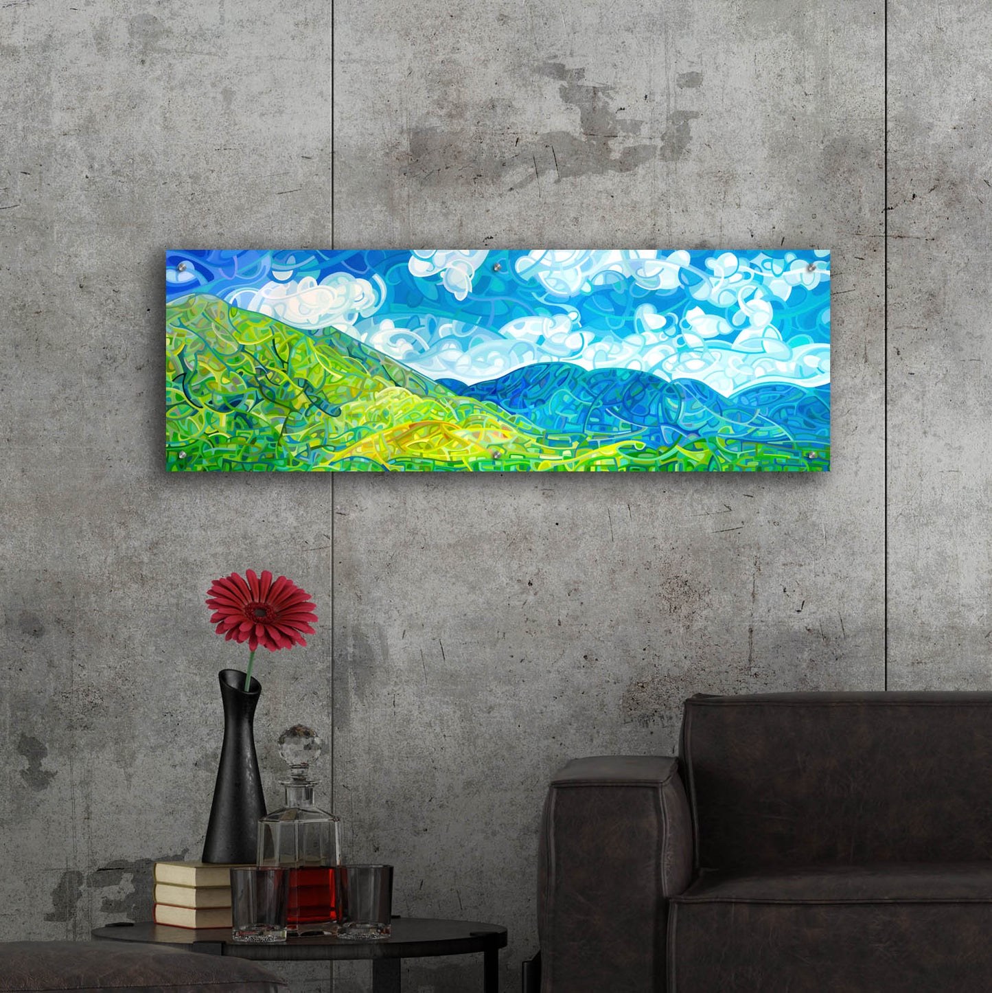 Epic Art 'Emerald Moments' by Mandy Budan, Acrylic Glass Wall Art,48x16