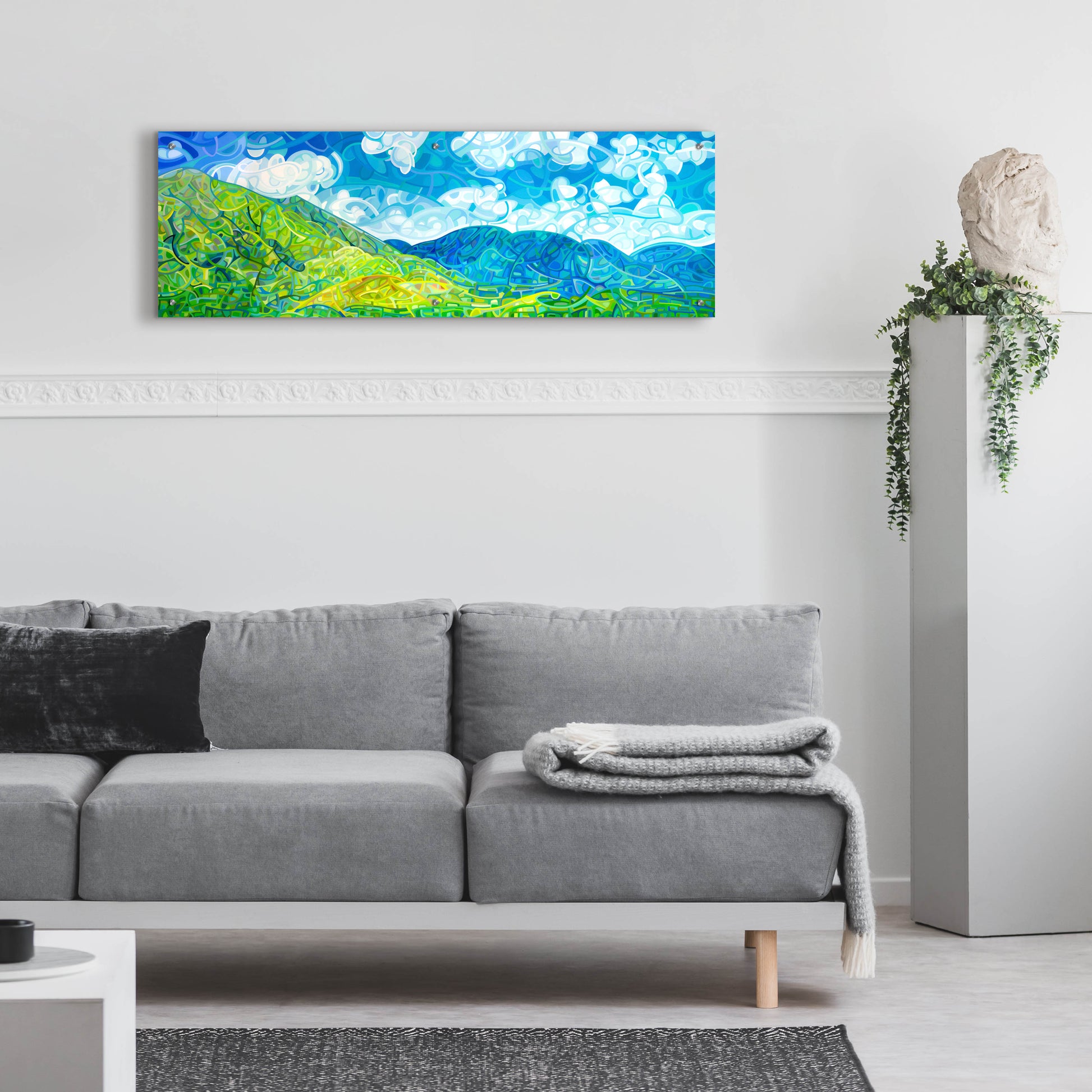 Epic Art 'Emerald Moments' by Mandy Budan, Acrylic Glass Wall Art,48x16