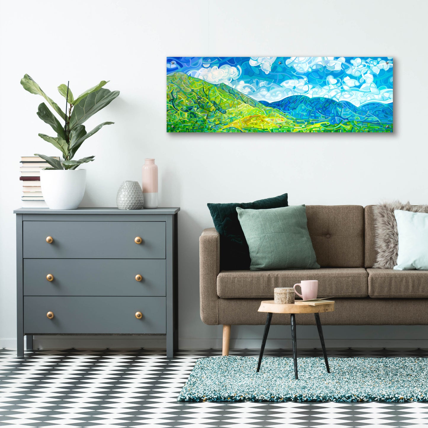 Epic Art 'Emerald Moments' by Mandy Budan, Acrylic Glass Wall Art,48x16