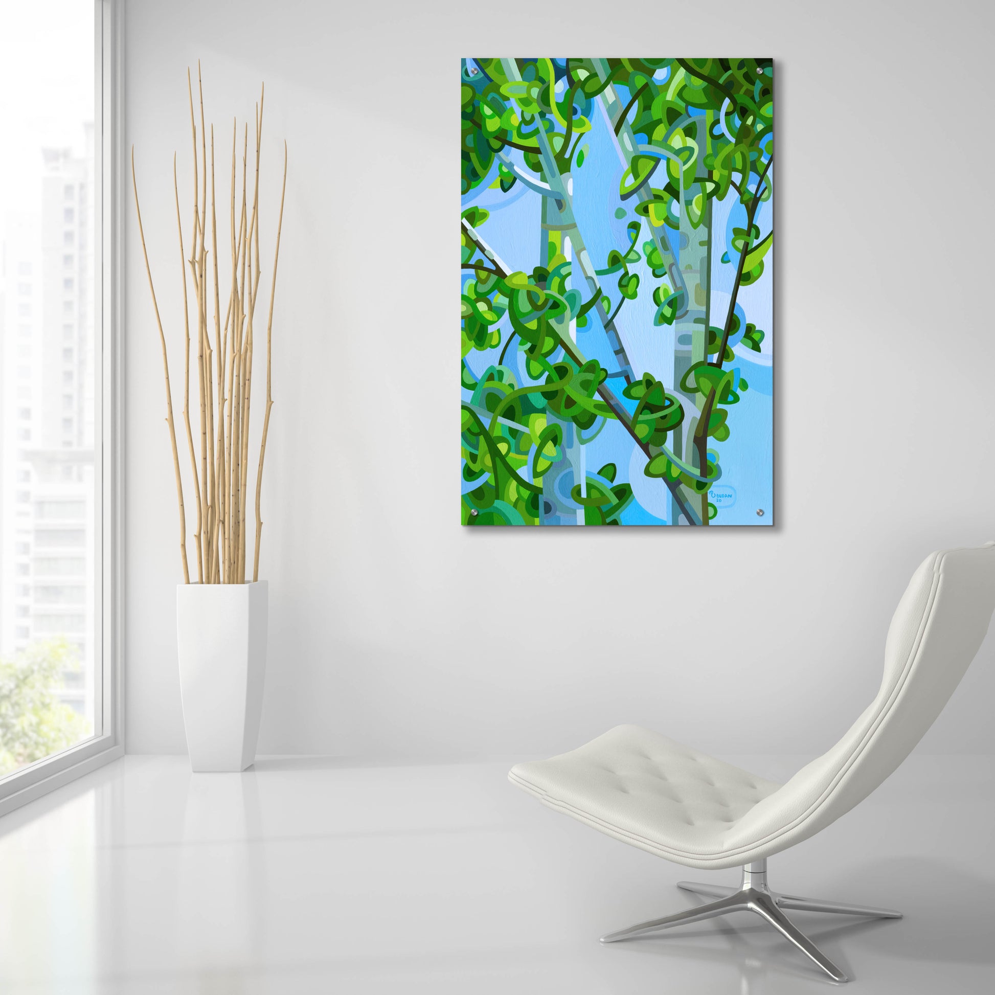 Epic Art 'Birch Light' by Mandy Budan, Acrylic Glass Wall Art,24x36