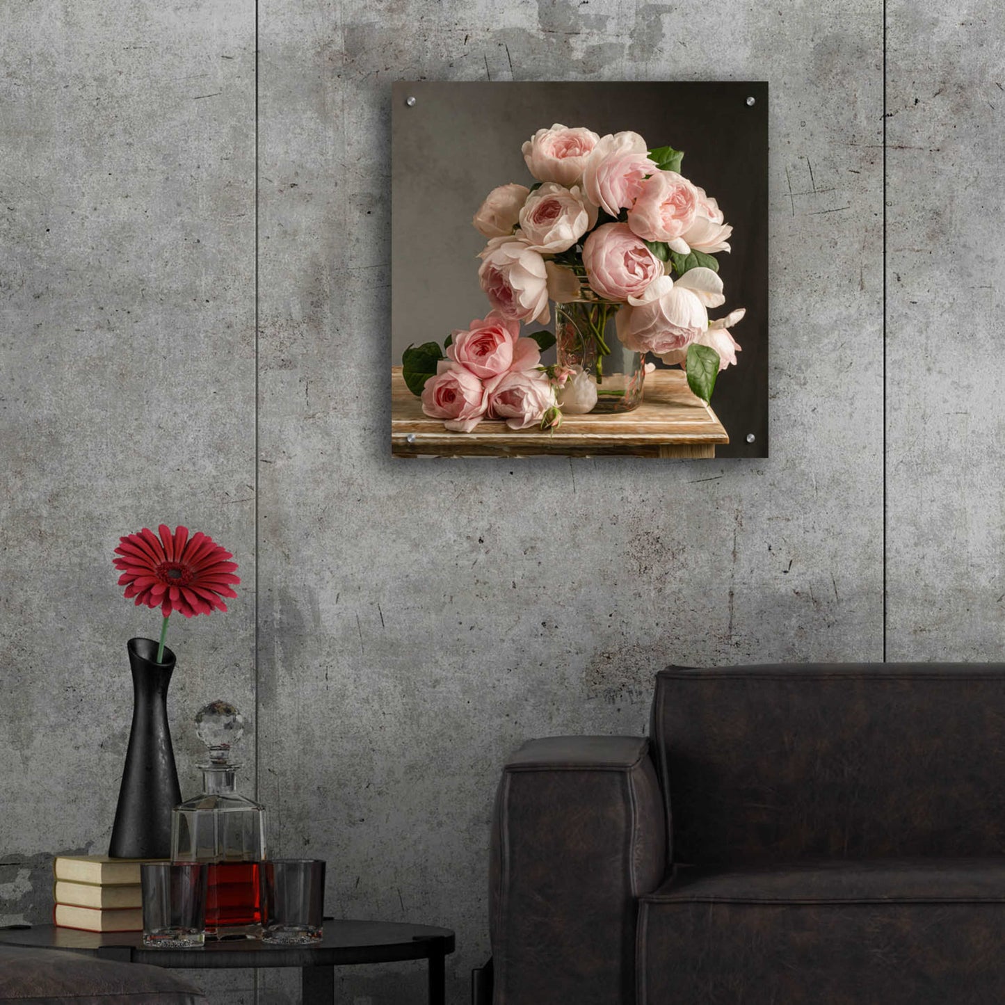 Epic Art 'Rosetopia' by Leah McLean, Acrylic Glass Wall Art,24x24