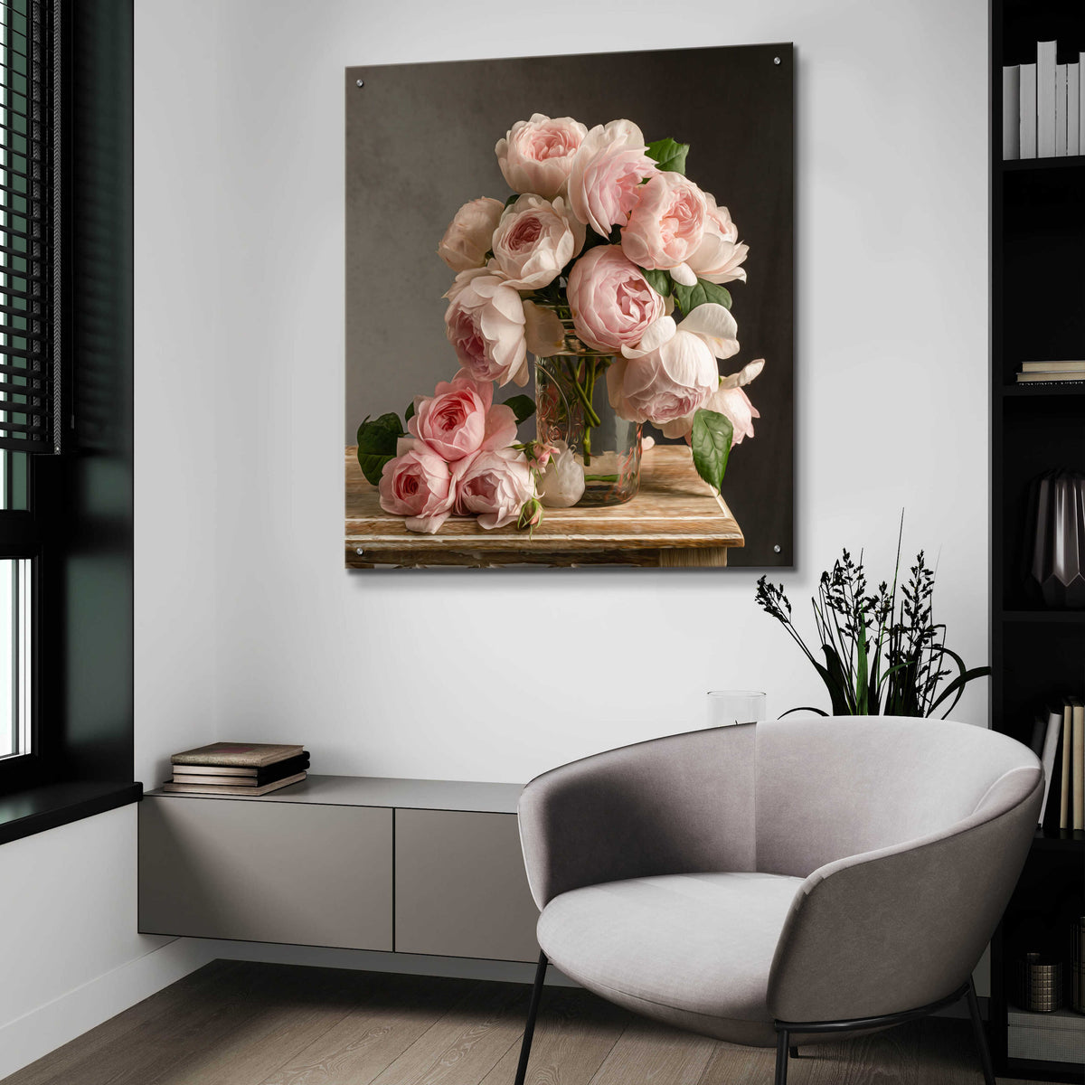 Epic Art 'Rosetopia' by Leah McLean, Acrylic Glass Wall Art,36x36