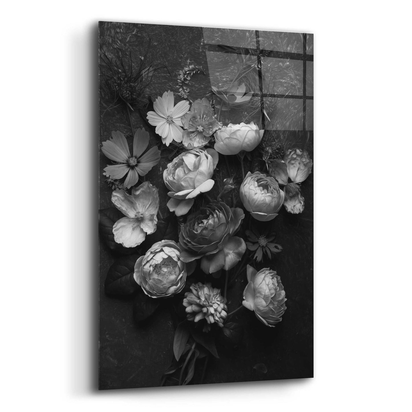 Epic Art 'A Monochrome Pocket Full of Posies' by Leah McLean, Acrylic Glass Wall Art,12x16
