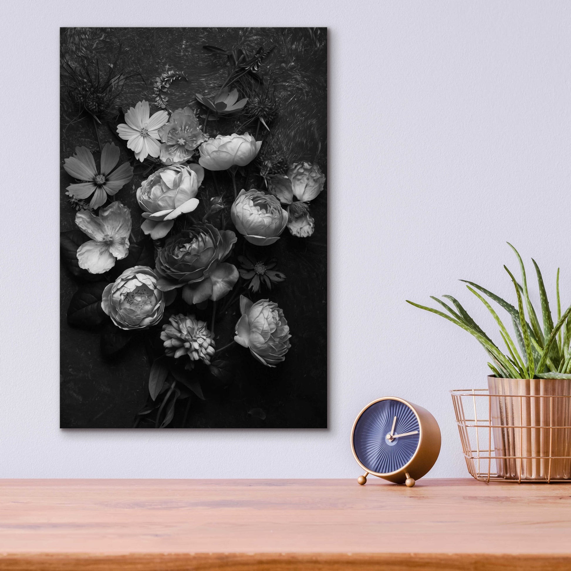 Epic Art 'A Monochrome Pocket Full of Posies' by Leah McLean, Acrylic Glass Wall Art,12x16