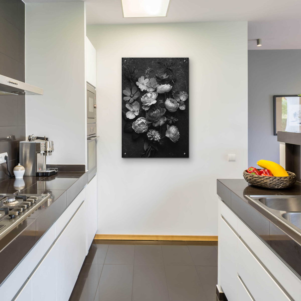 Epic Art 'A Monochrome Pocket Full of Posies' by Leah McLean, Acrylic Glass Wall Art,24x36