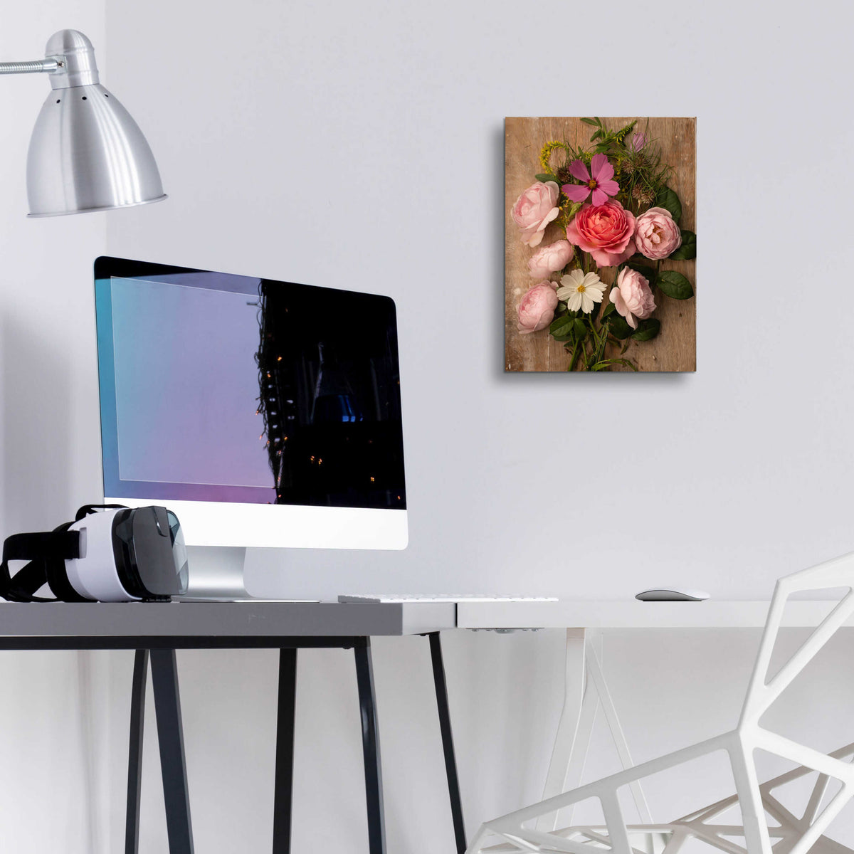 Epic Art 'Rosy Posy' by Leah McLean, Acrylic Glass Wall Art,12x16