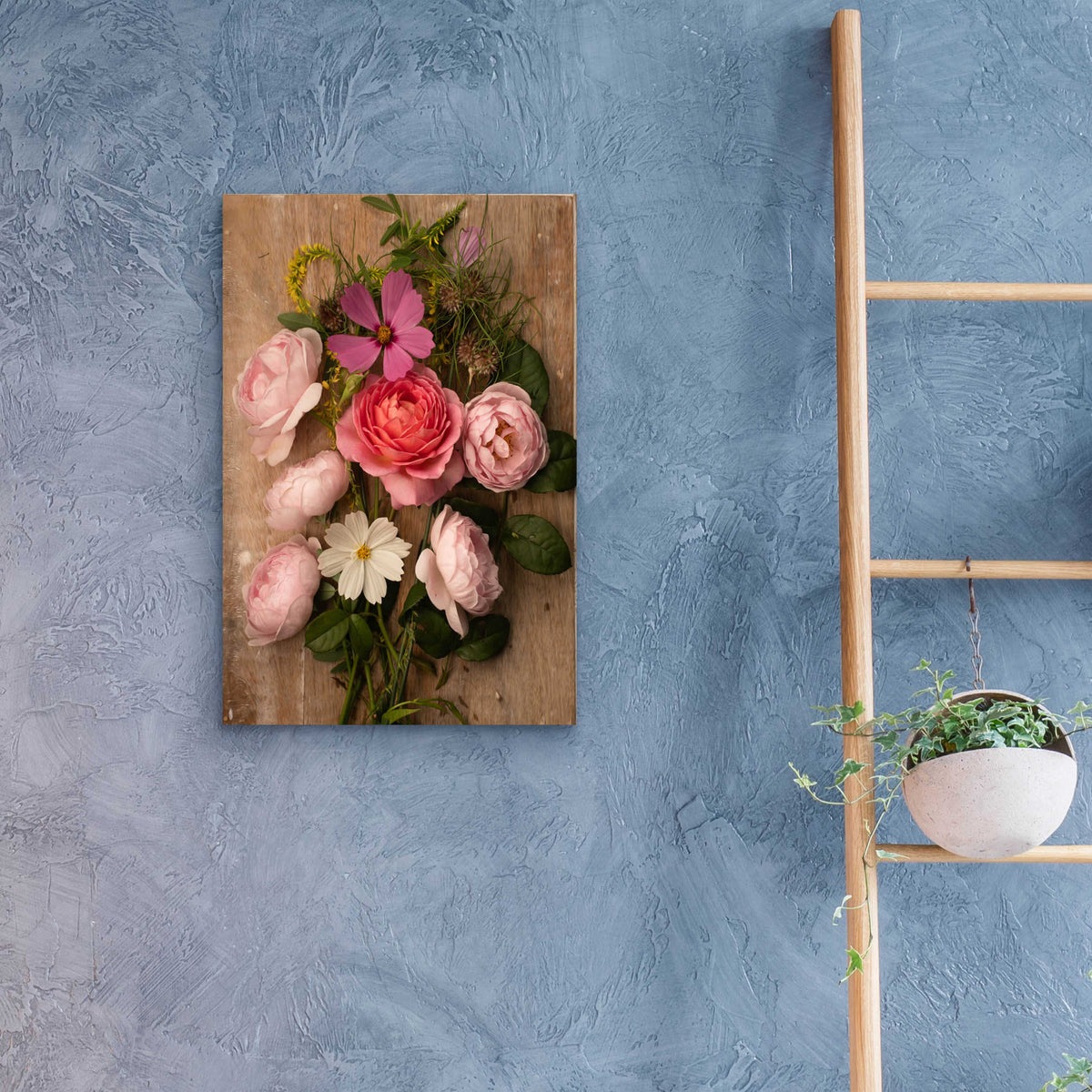 Epic Art 'Rosy Posy' by Leah McLean, Acrylic Glass Wall Art,16x24