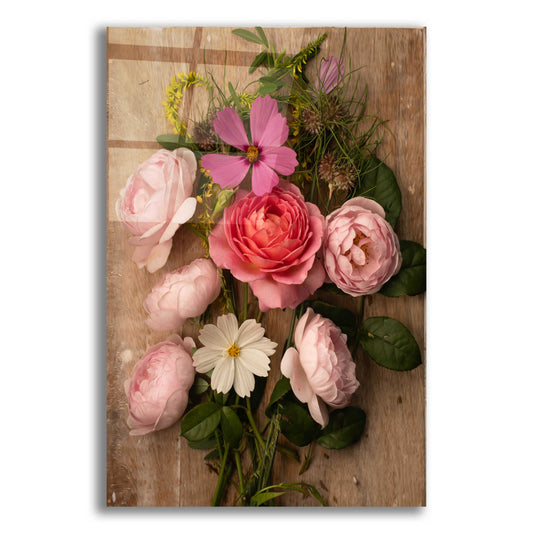 Epic Art 'Rosy Posy' by Leah McLean, Acrylic Glass Wall Art