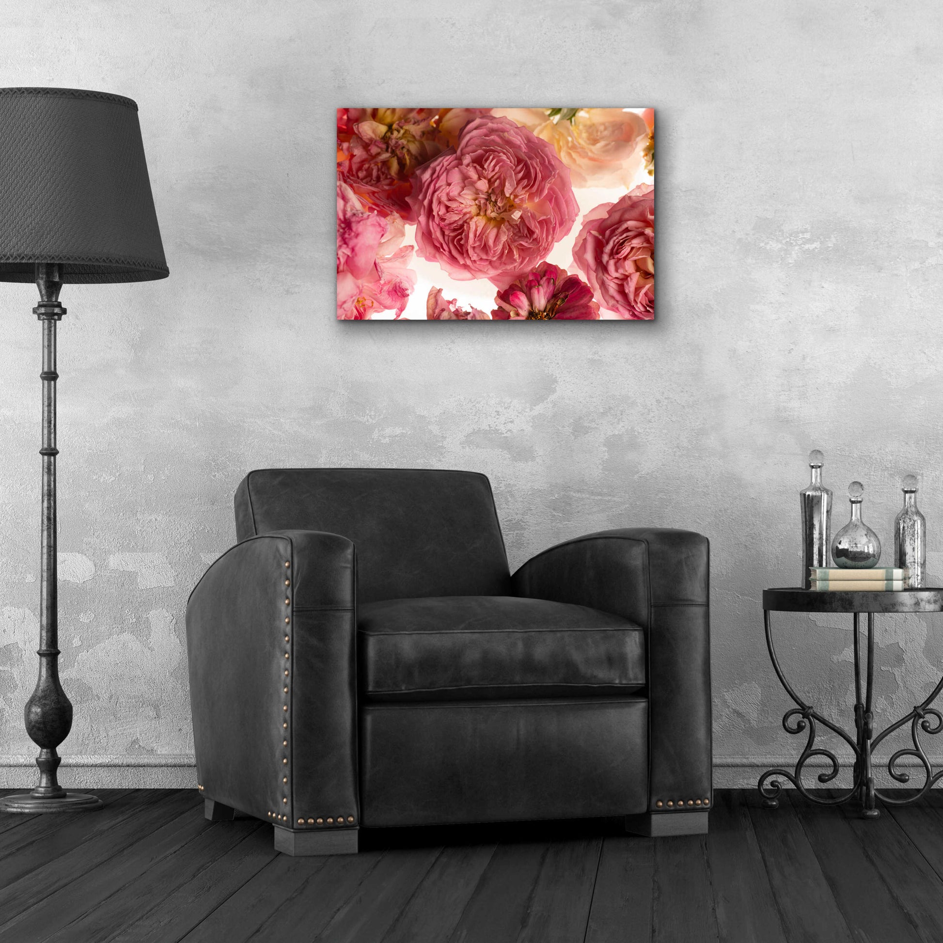 Epic Art 'Rose on White' by Leah McLean, Acrylic Glass Wall Art,24x16