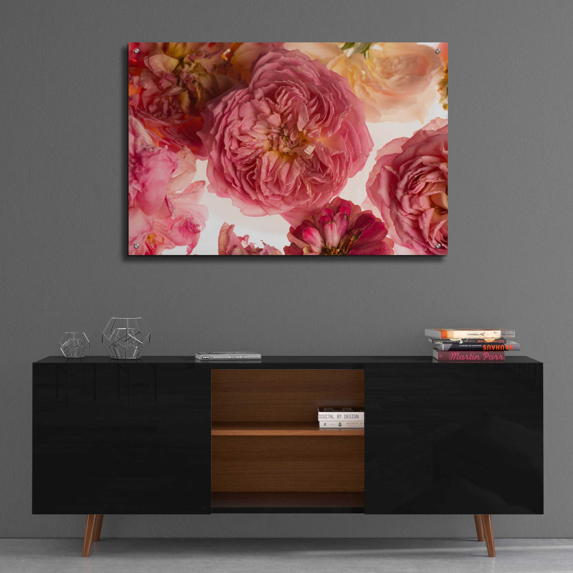 Epic Art 'Rose on White' by Leah McLean, Acrylic Glass Wall Art,36x24
