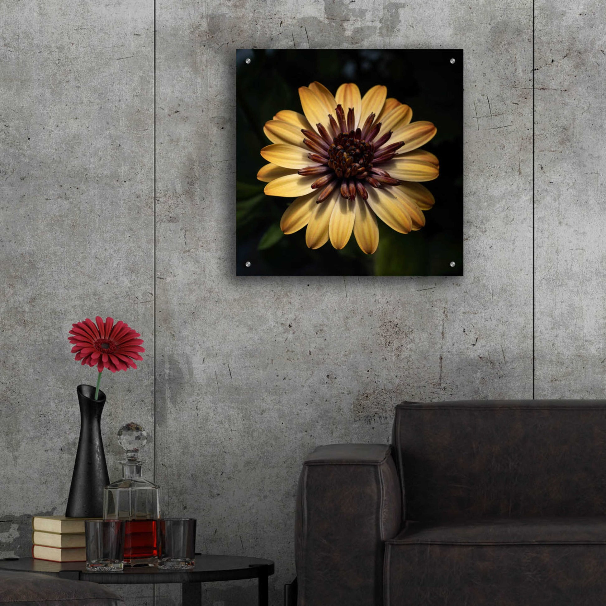 Epic Art 'Sunny Bloom' by Leah McLean, Acrylic Glass Wall Art,24x24