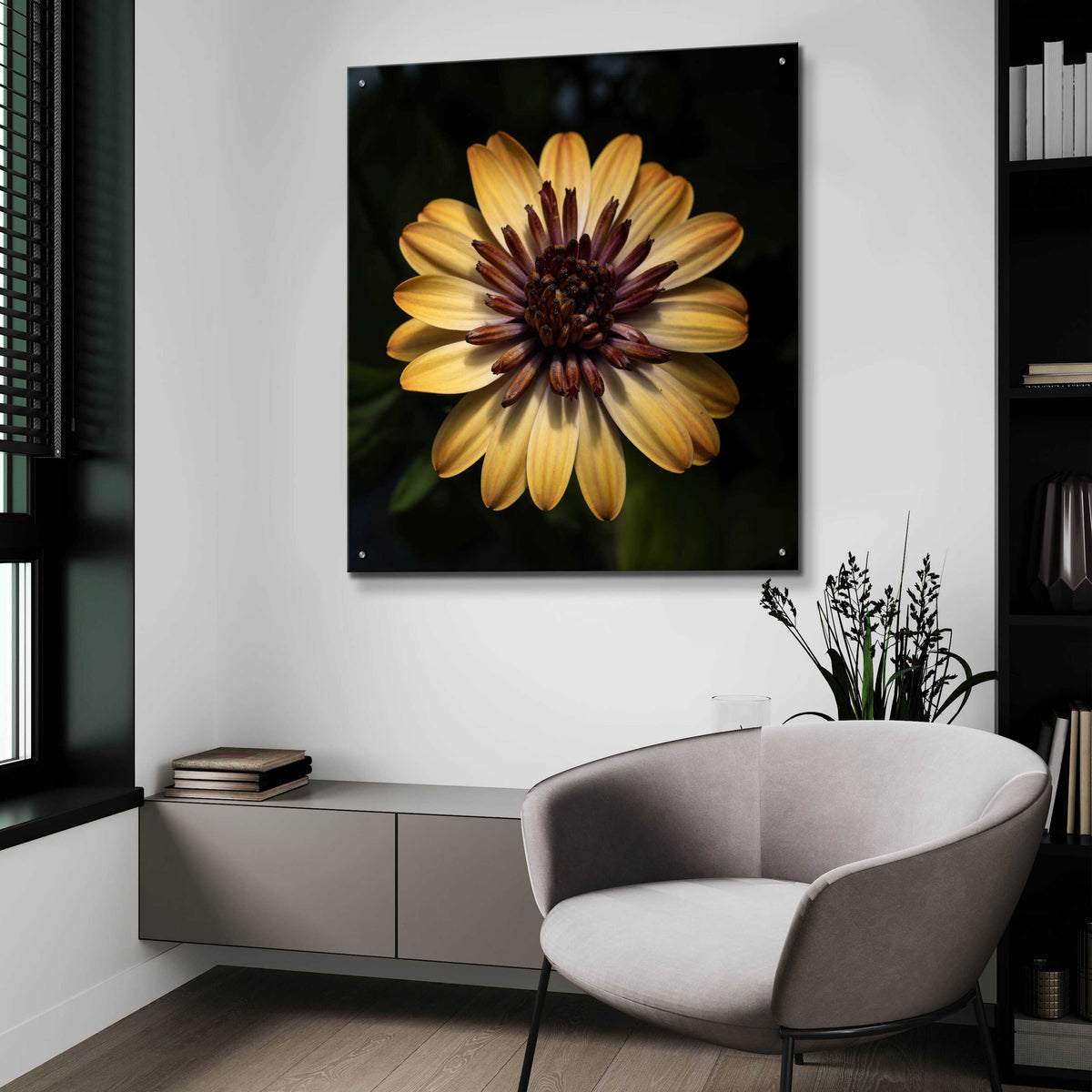 Epic Art 'Sunny Bloom' by Leah McLean, Acrylic Glass Wall Art,36x36