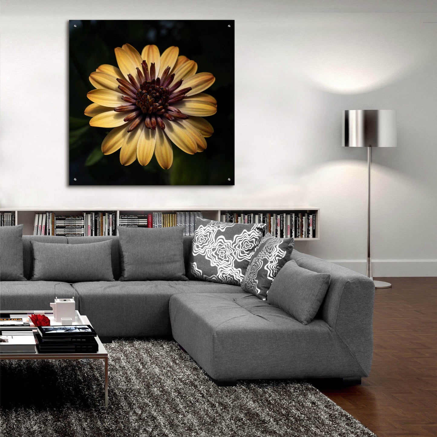 Epic Art 'Sunny Bloom' by Leah McLean, Acrylic Glass Wall Art,36x36