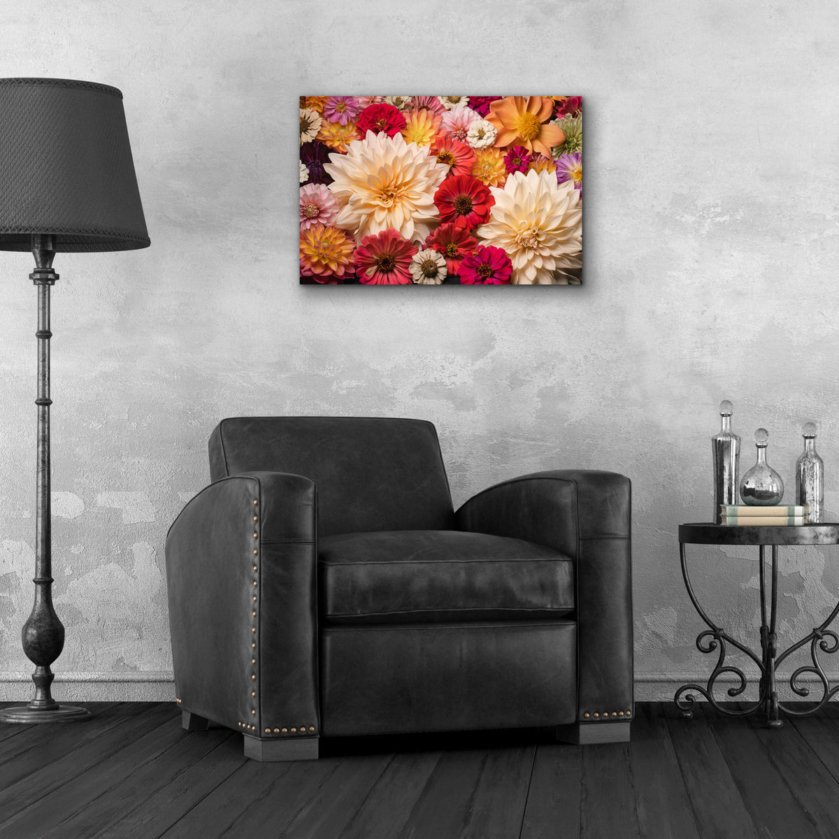 Epic Art 'Dahlia Dream Scape' by Leah McLean, Acrylic Glass Wall Art,24x16
