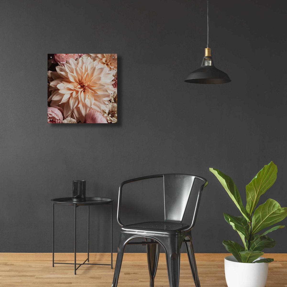 Epic Art 'Dahlia Whimsy' by Leah McLean, Acrylic Glass Wall Art,24x24