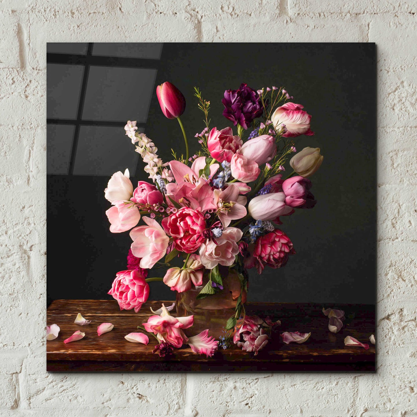 Epic Art 'Spring Glory Tulips' by Leah McLean, Acrylic Glass Wall Art,12x12