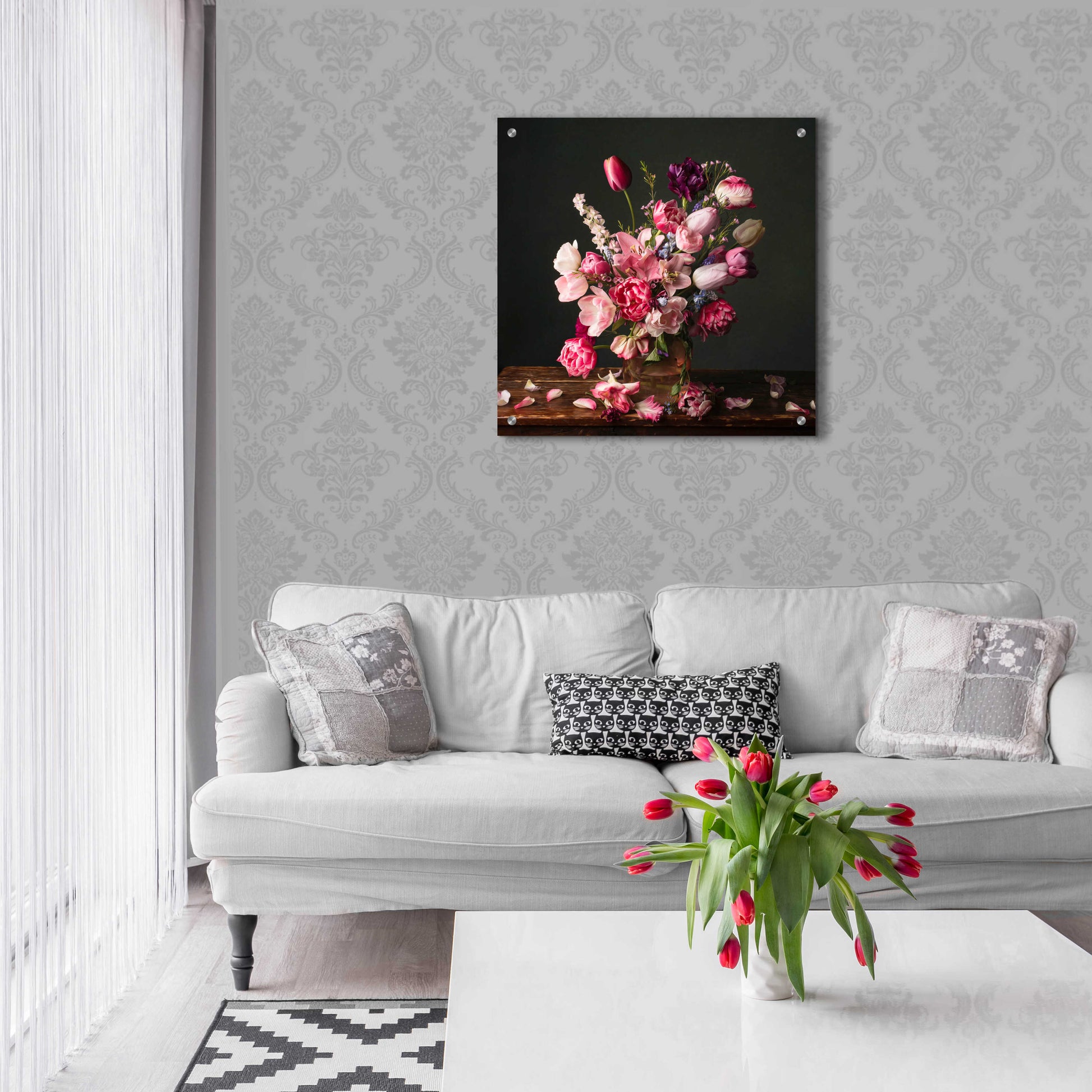 Epic Art 'Spring Glory Tulips' by Leah McLean, Acrylic Glass Wall Art,24x24