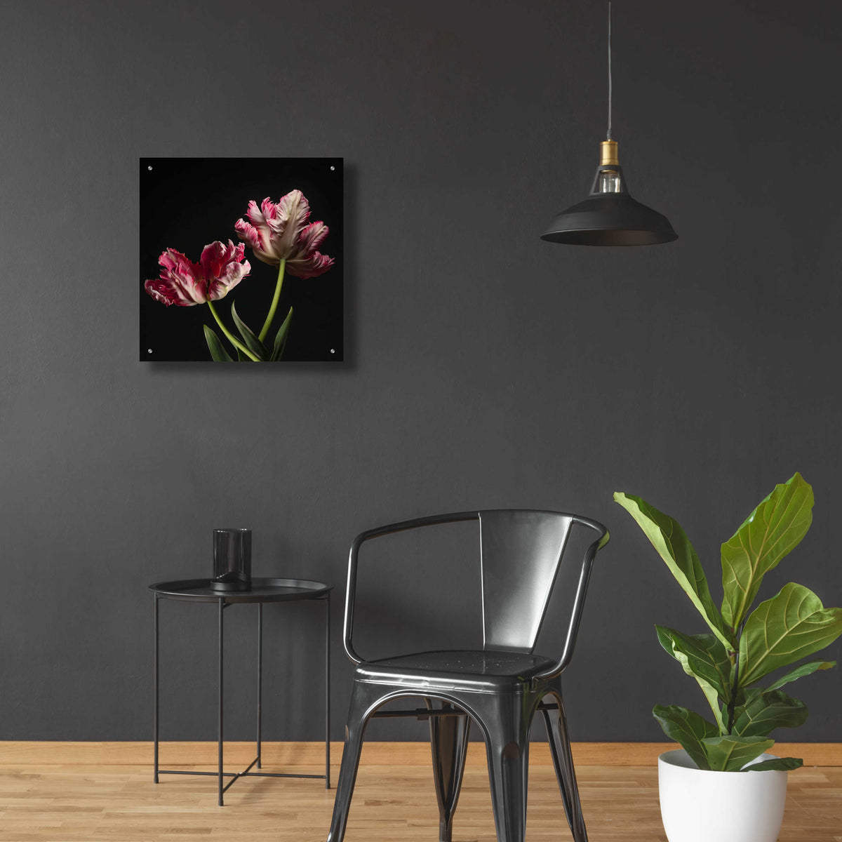 Epic Art 'Open Bloomed Tulips' by Leah McLean, Acrylic Glass Wall Art,24x24
