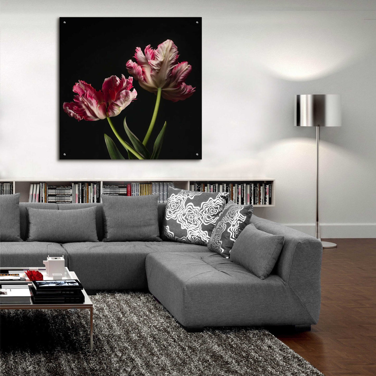Epic Art 'Open Bloomed Tulips' by Leah McLean, Acrylic Glass Wall Art,36x36