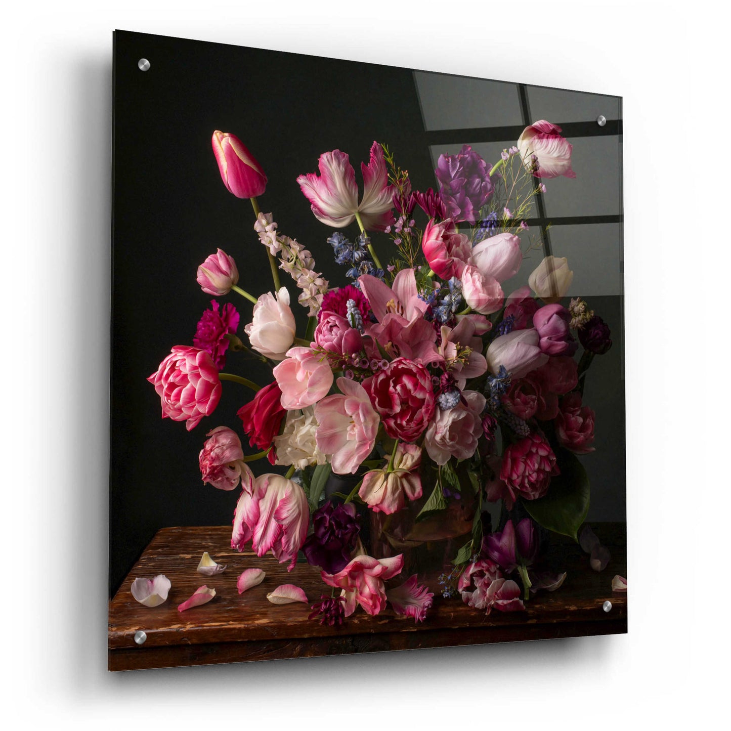 Epic Art 'Spring Blooms in the Pink' by Leah McLean, Acrylic Glass Wall Art,24x24