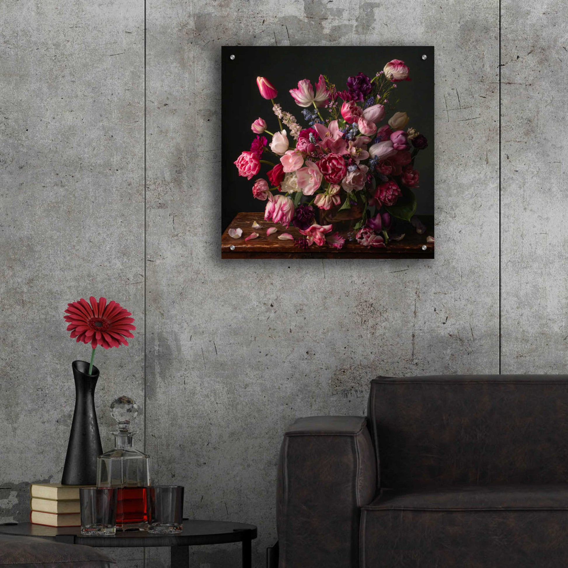 Epic Art 'Spring Blooms in the Pink' by Leah McLean, Acrylic Glass Wall Art,24x24