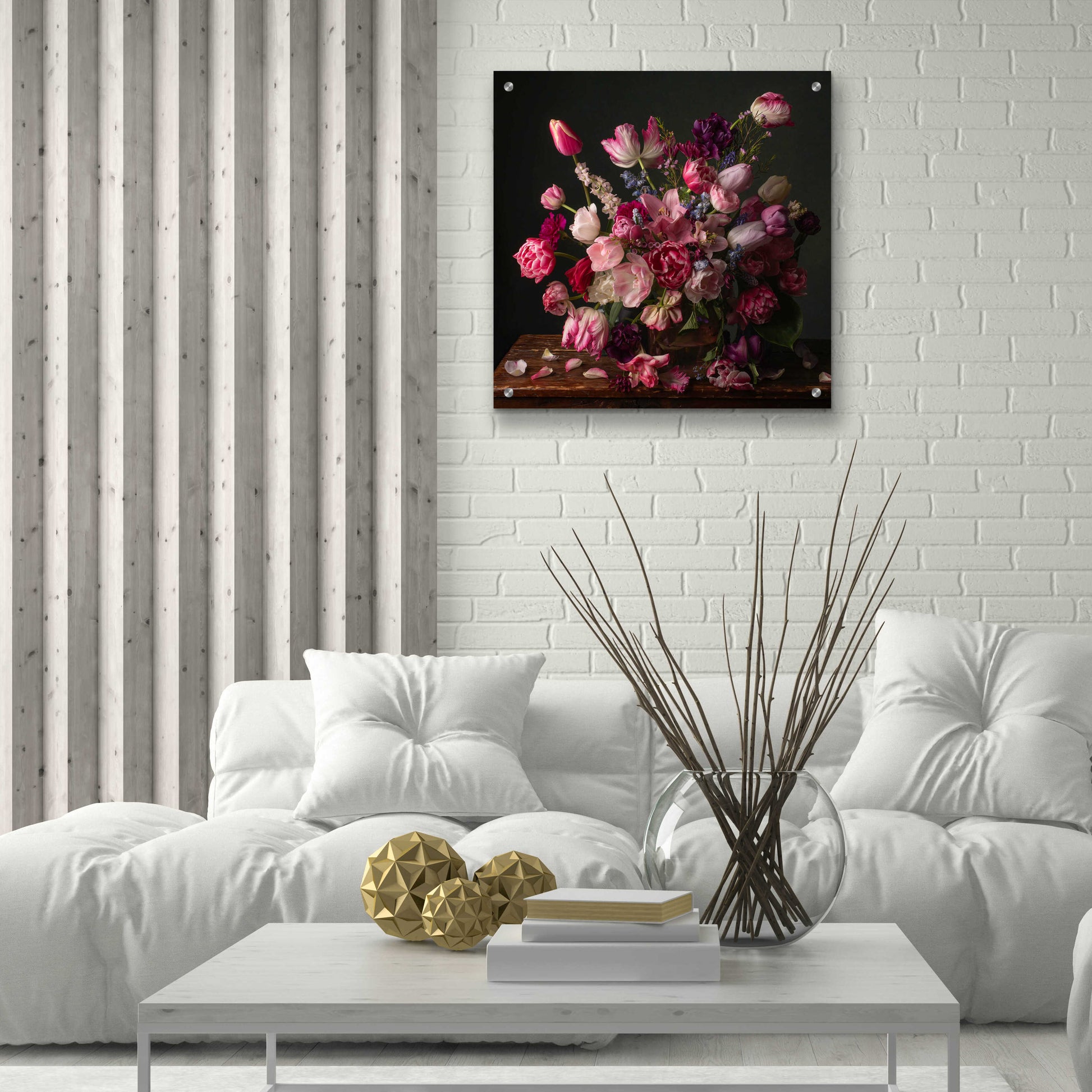 Epic Art 'Spring Blooms in the Pink' by Leah McLean, Acrylic Glass Wall Art,24x24