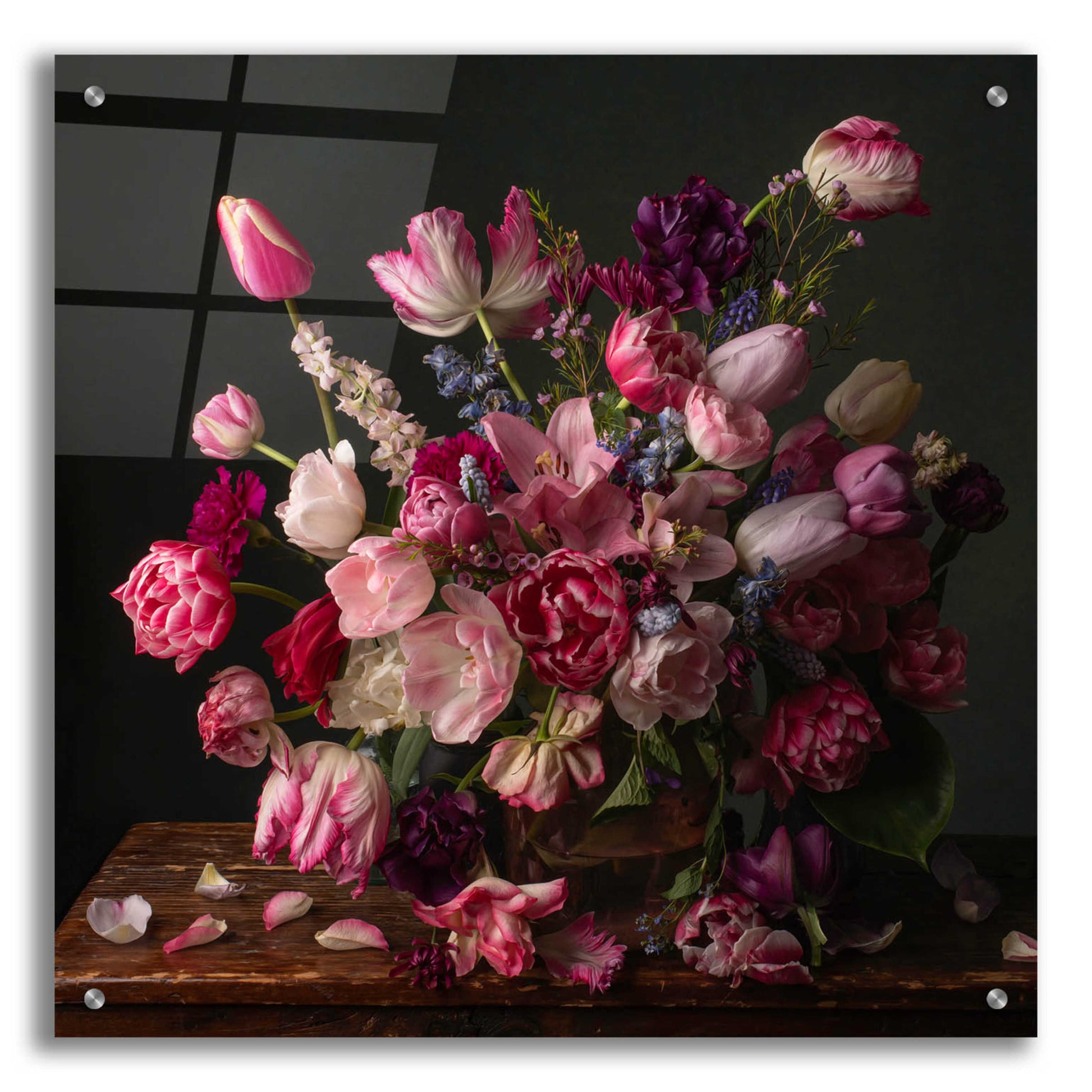 Epic Art 'Spring Blooms in the Pink' by Leah McLean, Acrylic Glass Wall Art,24x24