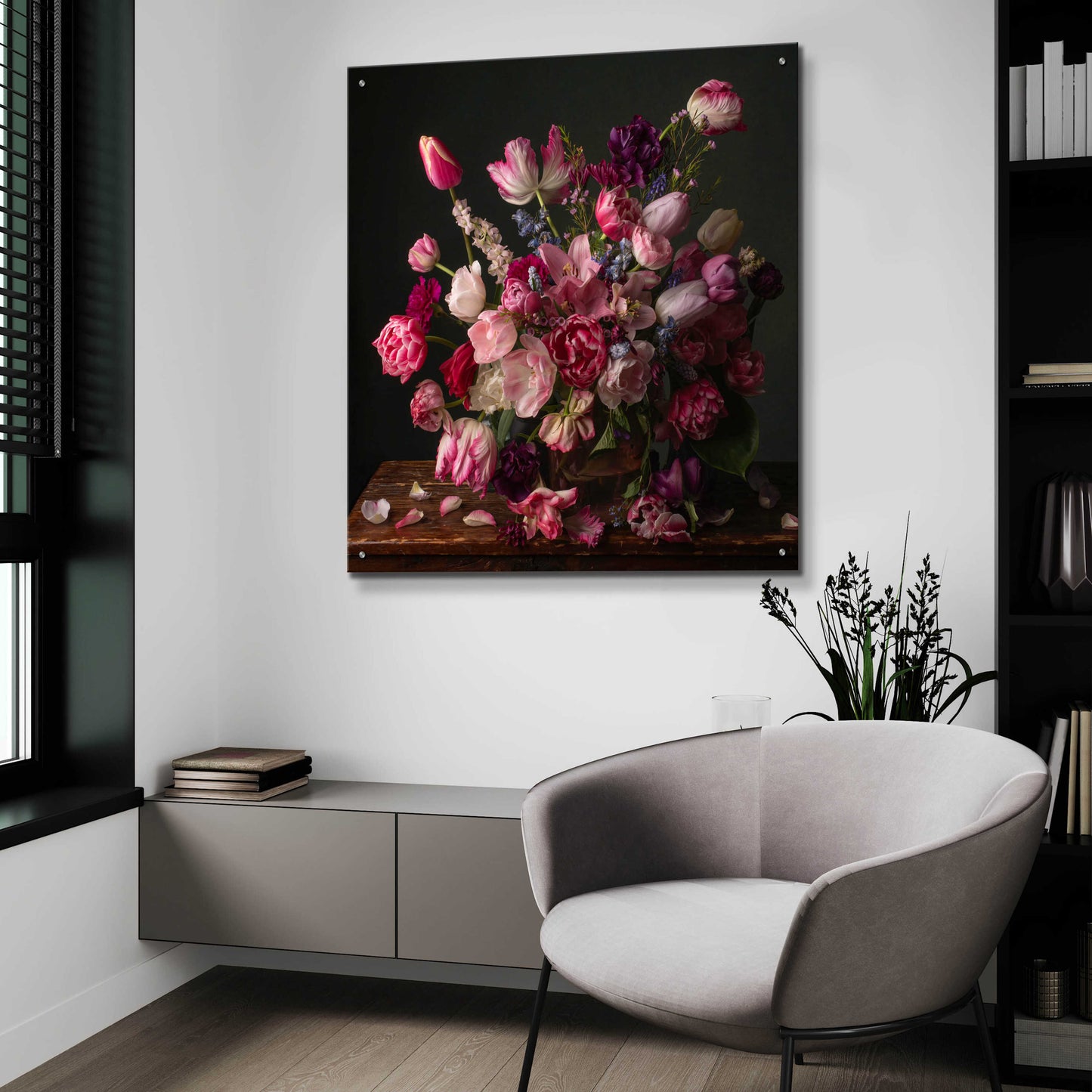 Epic Art 'Spring Blooms in the Pink' by Leah McLean, Acrylic Glass Wall Art,36x36