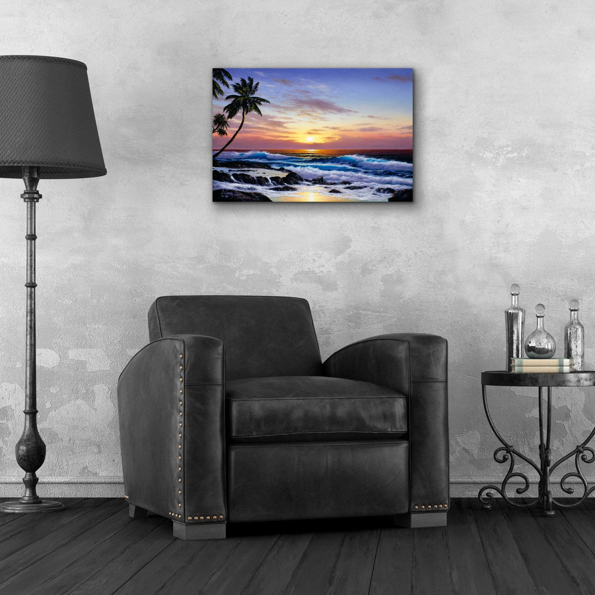 Another day ends by Anthony Casay - 24x16 acrylic wall art in a room