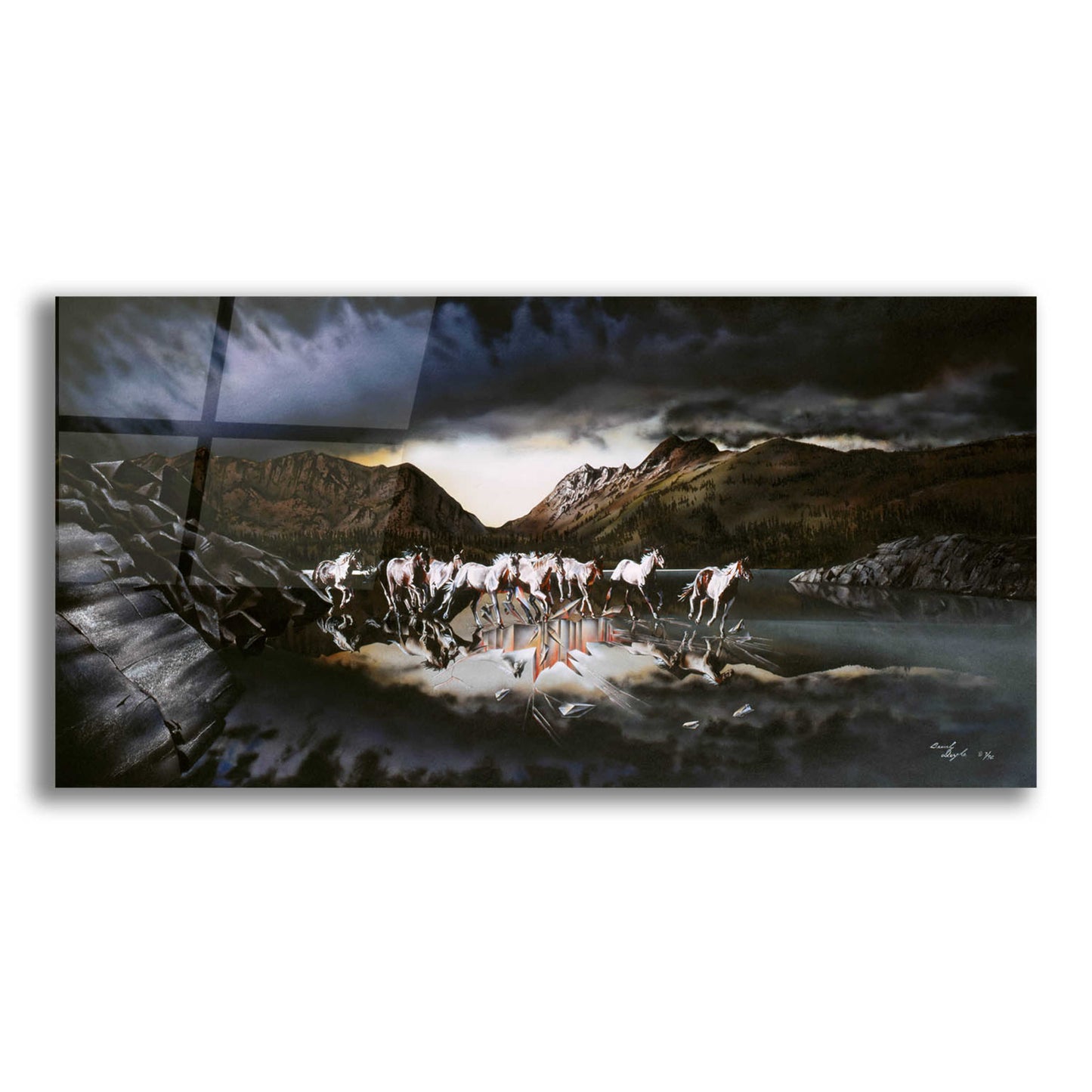 Epic Art 'Mustangs' by Beverly Doyle, Acrylic Glass Wall Art