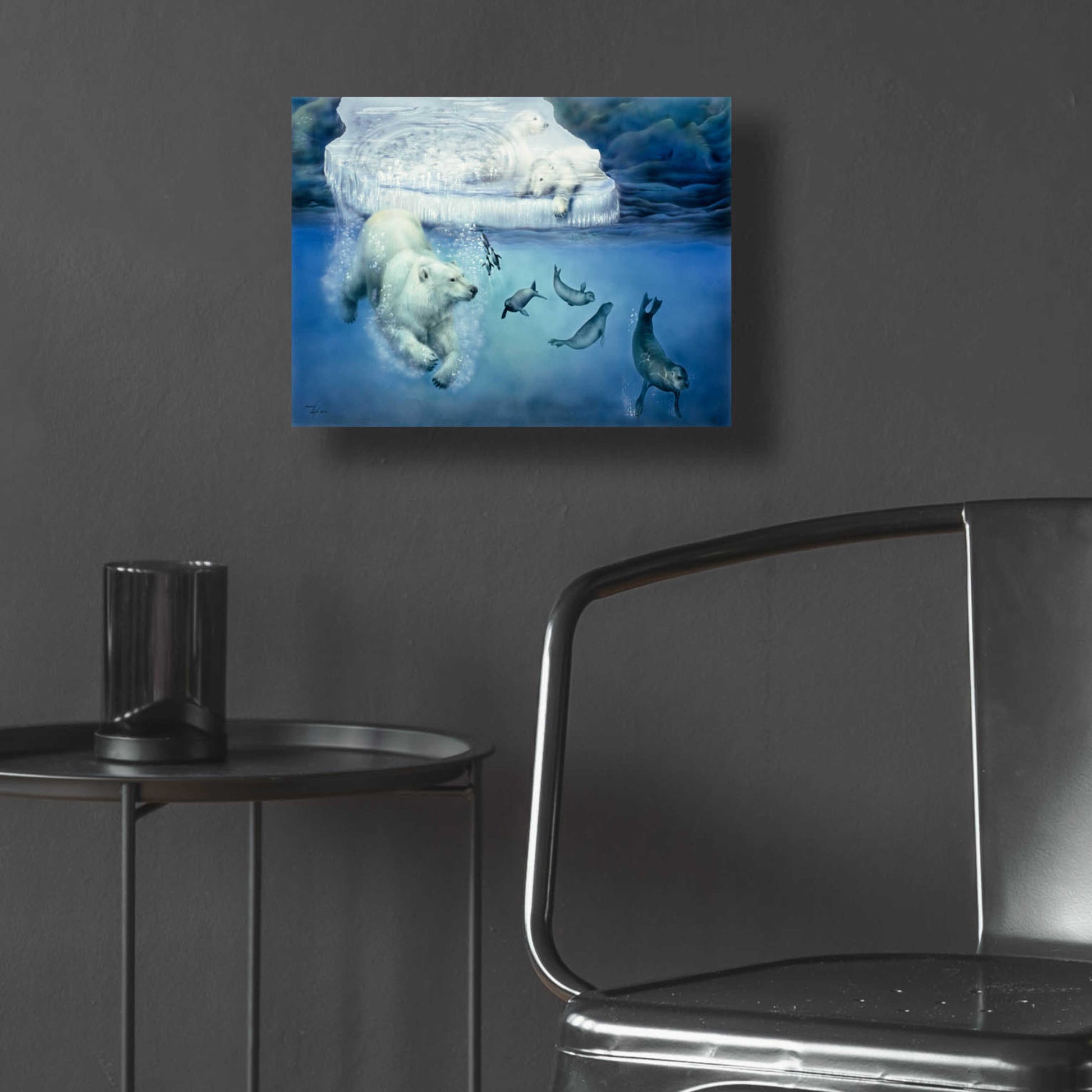 Epic Art 'Polar Bears & Seals' by Beverly Doyle, Acrylic Glass Wall Art,16x12