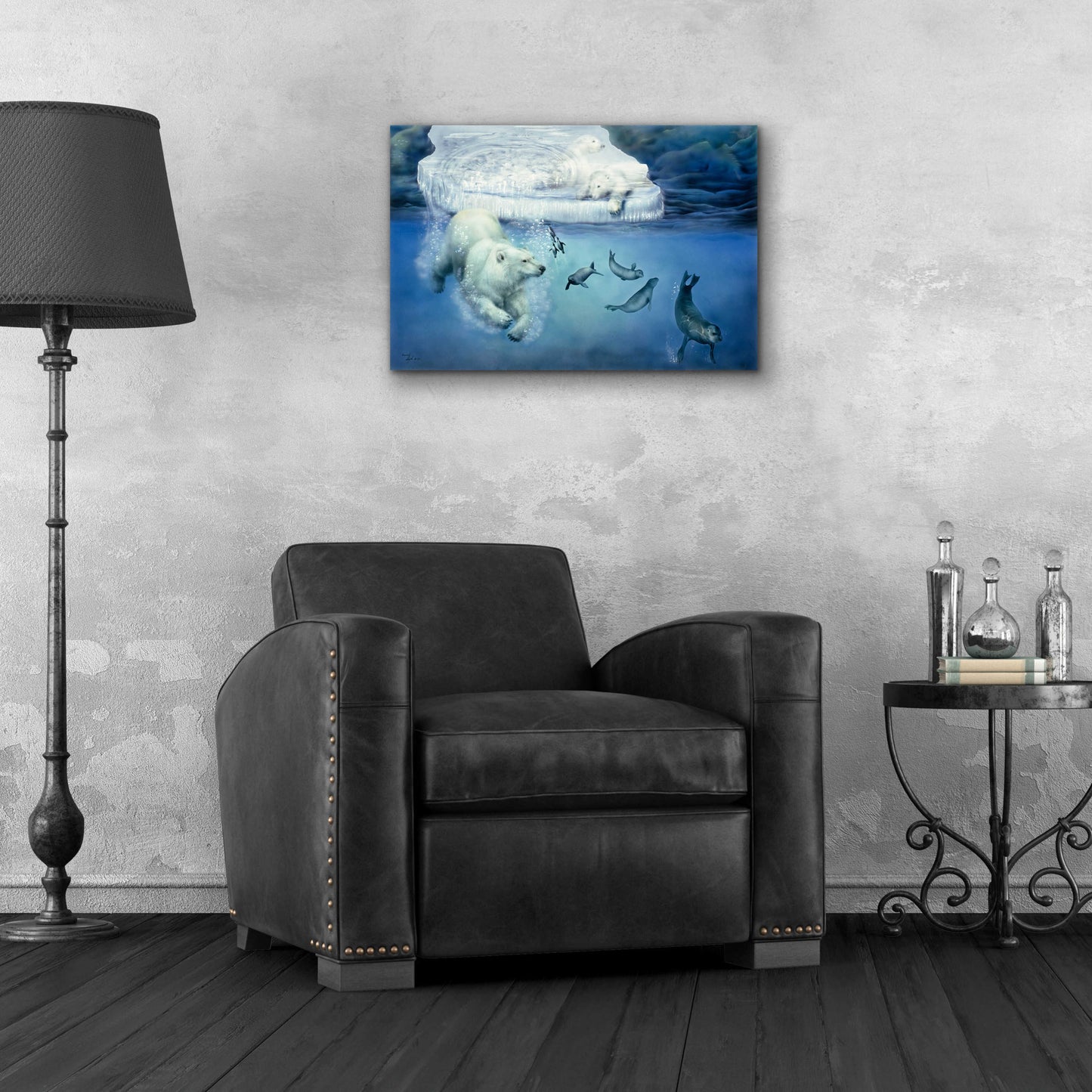 Epic Art 'Polar Bears & Seals' by Beverly Doyle, Acrylic Glass Wall Art,24x16