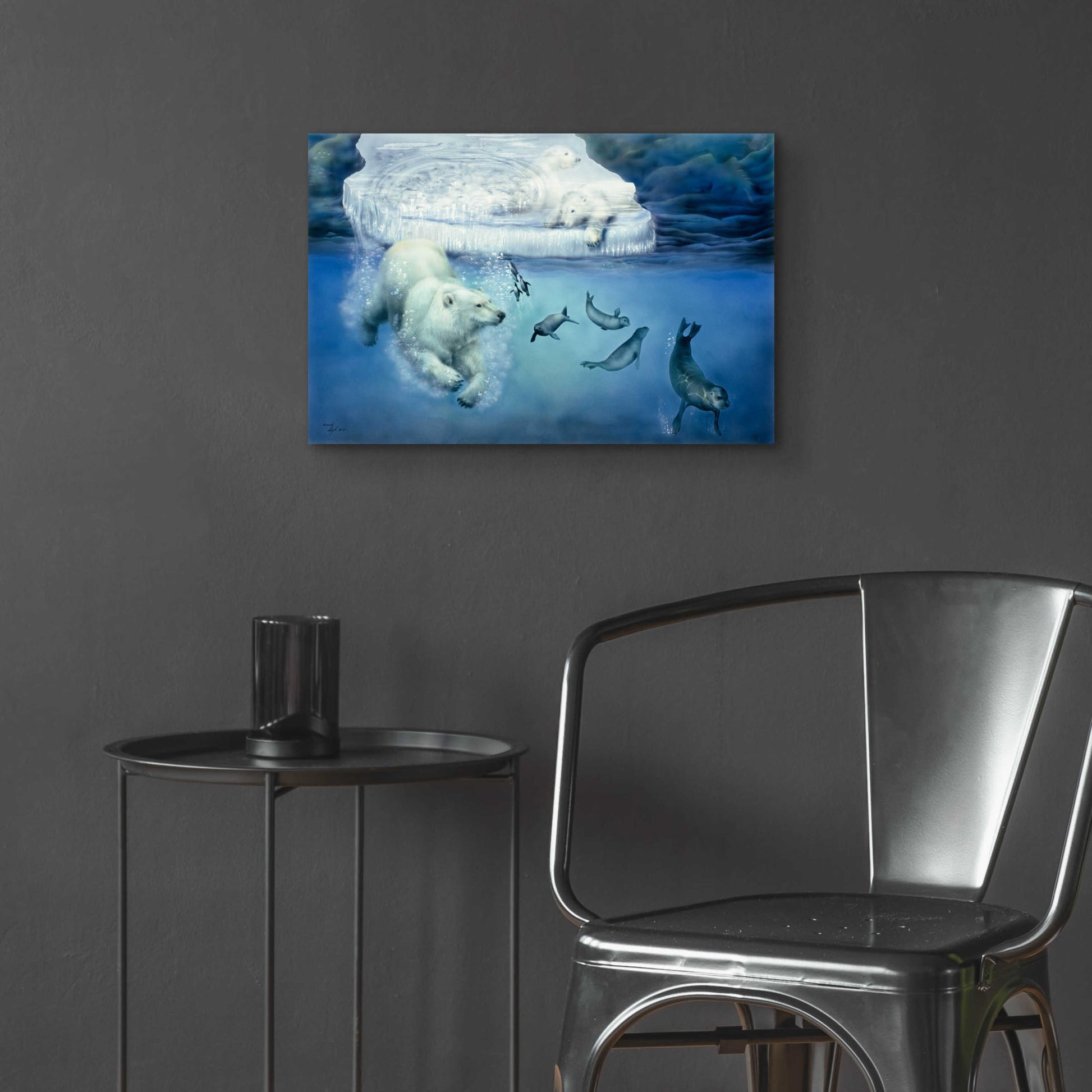 Epic Art 'Polar Bears & Seals' by Beverly Doyle, Acrylic Glass Wall Art,24x16