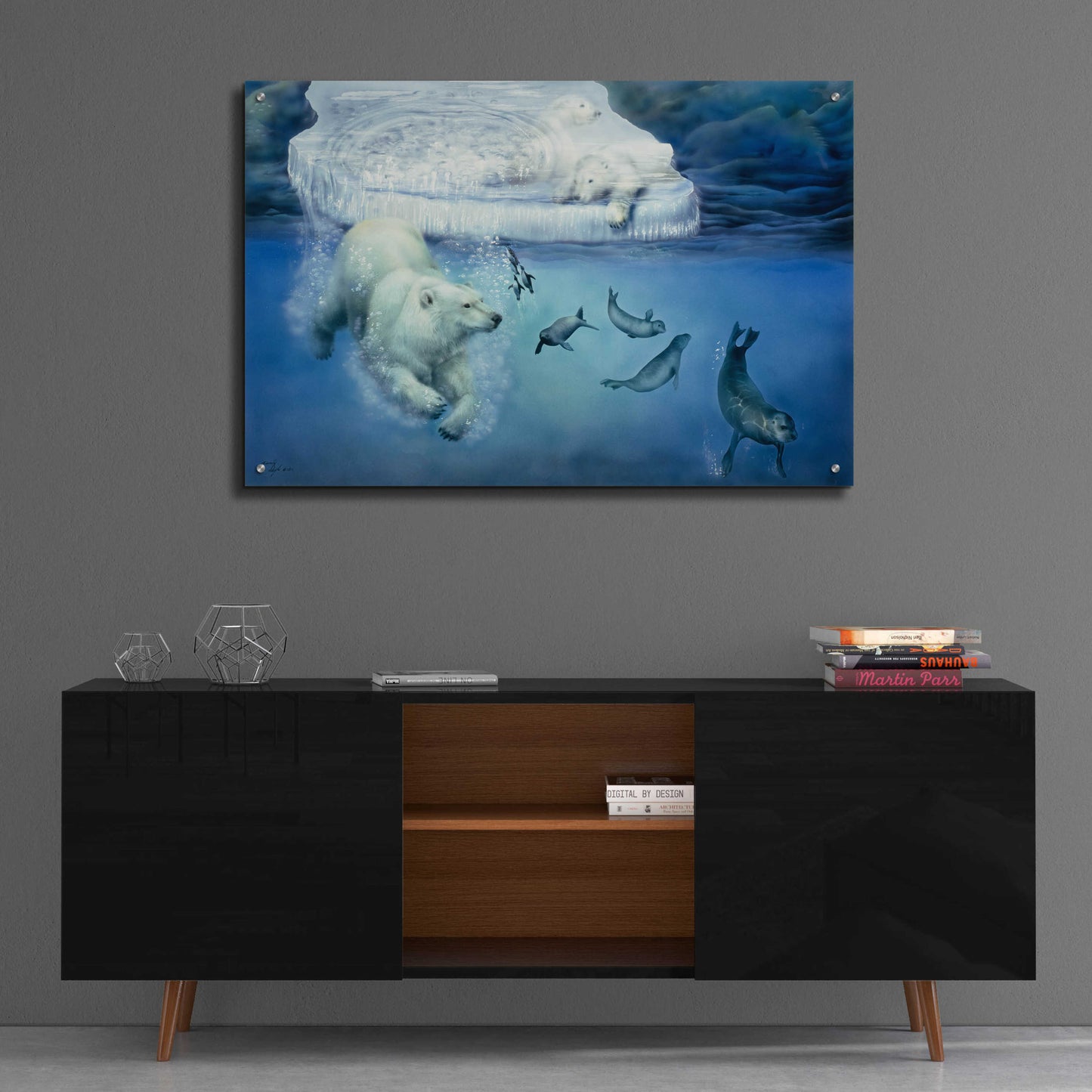 Epic Art 'Polar Bears & Seals' by Beverly Doyle, Acrylic Glass Wall Art,36x24