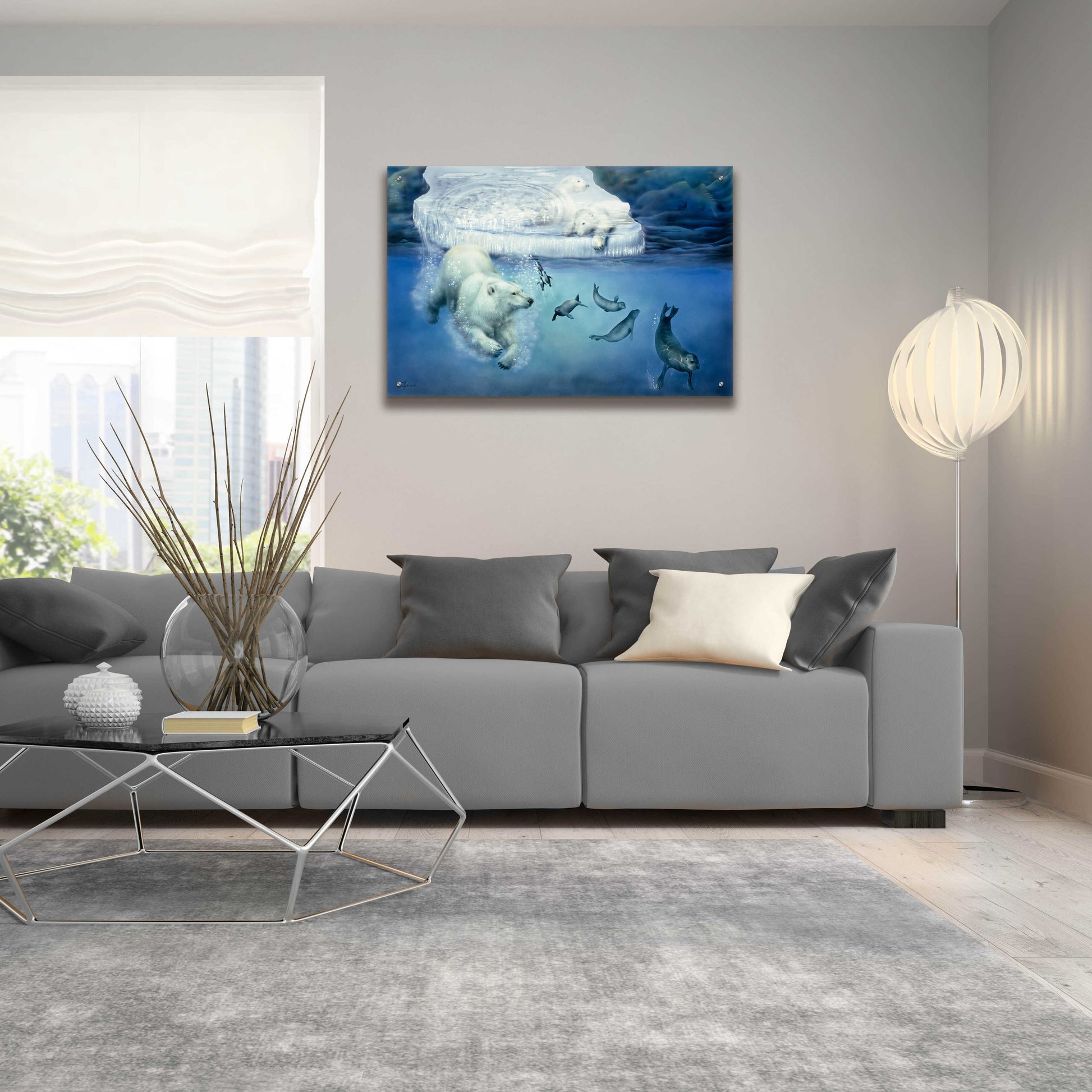 Epic Art 'Polar Bears & Seals' by Beverly Doyle, Acrylic Glass Wall Art,36x24