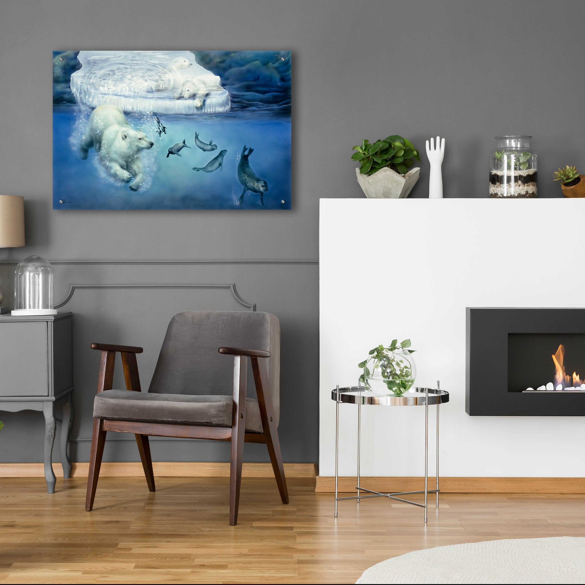 Epic Art 'Polar Bears & Seals' by Beverly Doyle, Acrylic Glass Wall Art,36x24